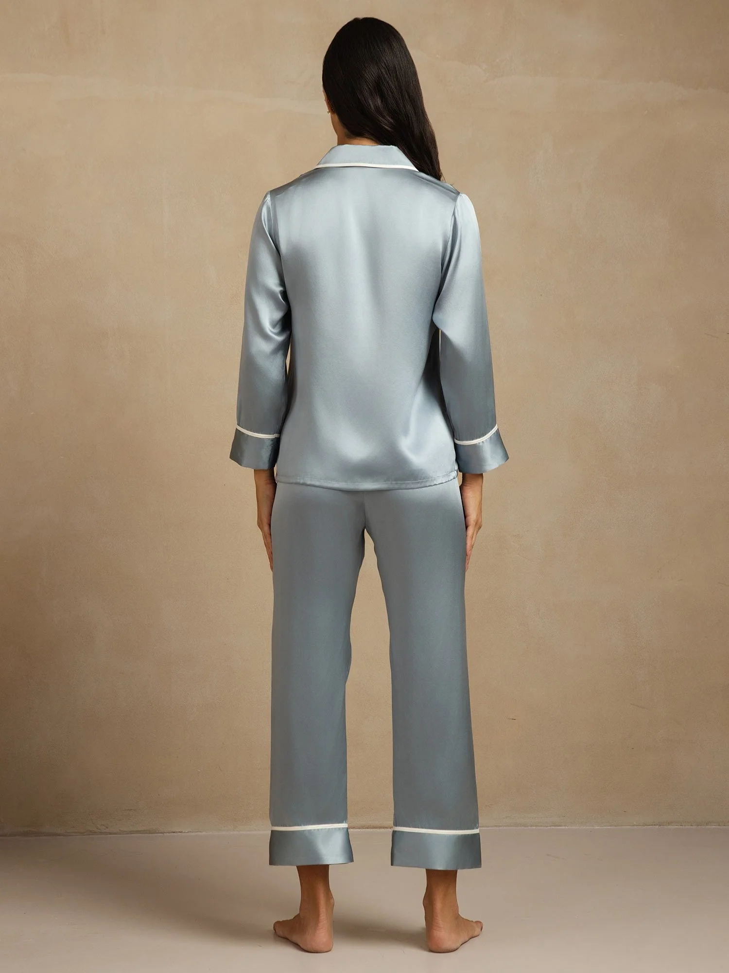 100% Mulberry Silk Classic Pajama Set - Image 11