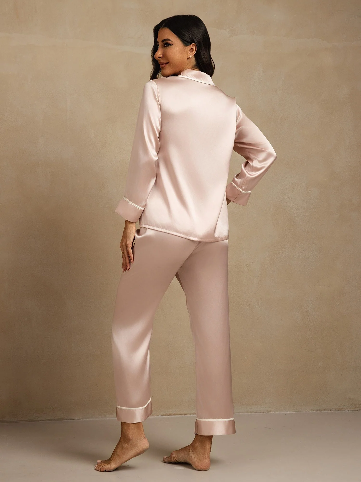 100% Mulberry Silk Classic Pajama Set - Image 20
