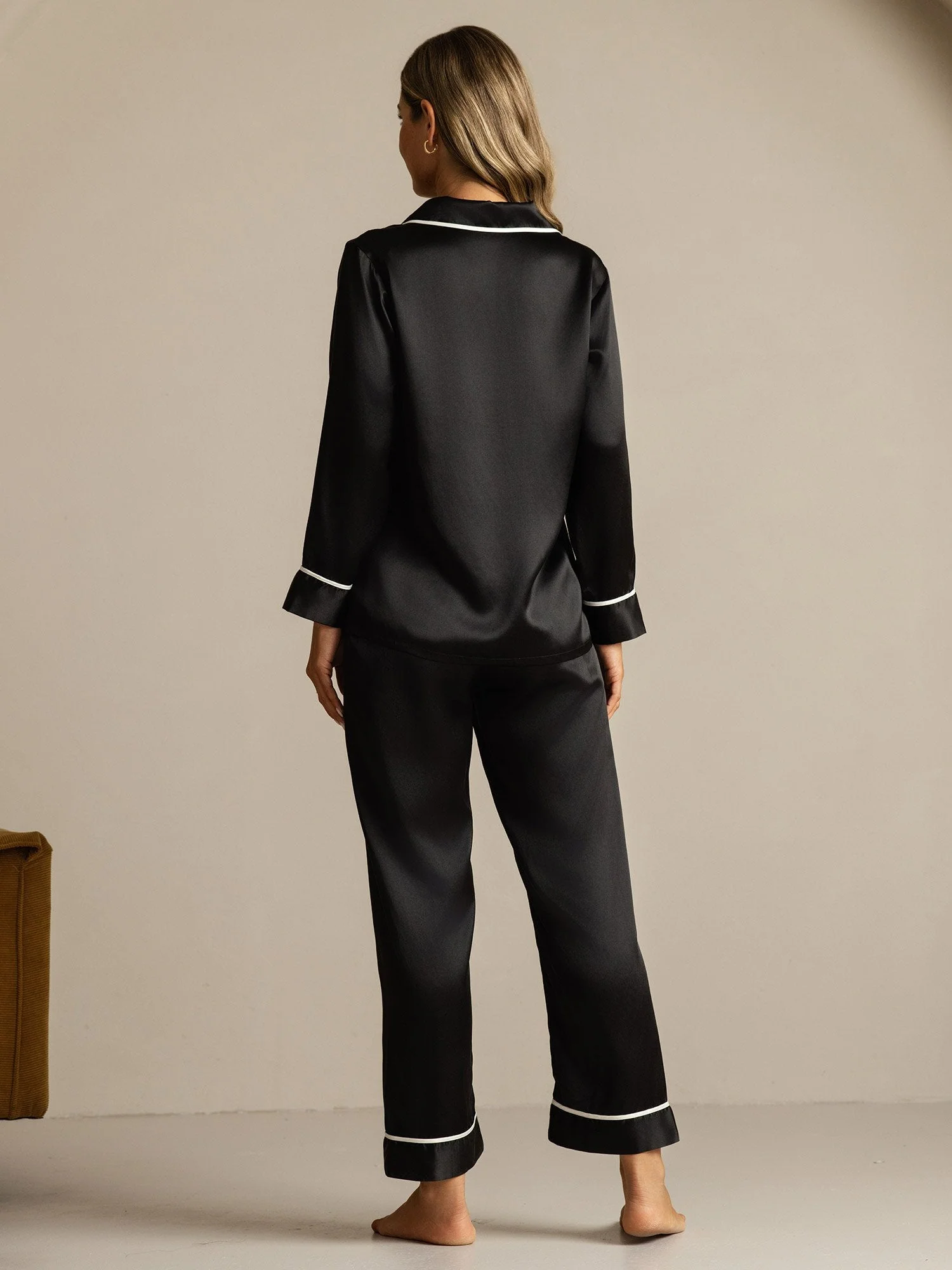 100% Mulberry Silk Classic Pajama Set - Image 28
