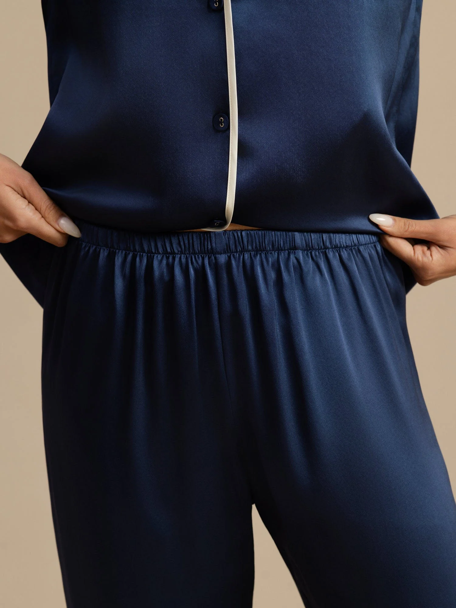 100% Mulberry Silk Classic Pajama Set - Image 39