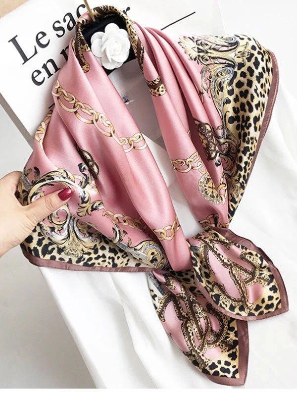 100% Mulberry Silk Printed Square Shawl Scarf 88*88cm - Image 10