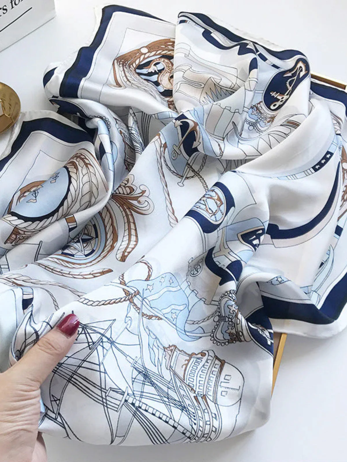 100% Mulberry Silk Printed Square Shawl Scarf 88*88cm - Image 17