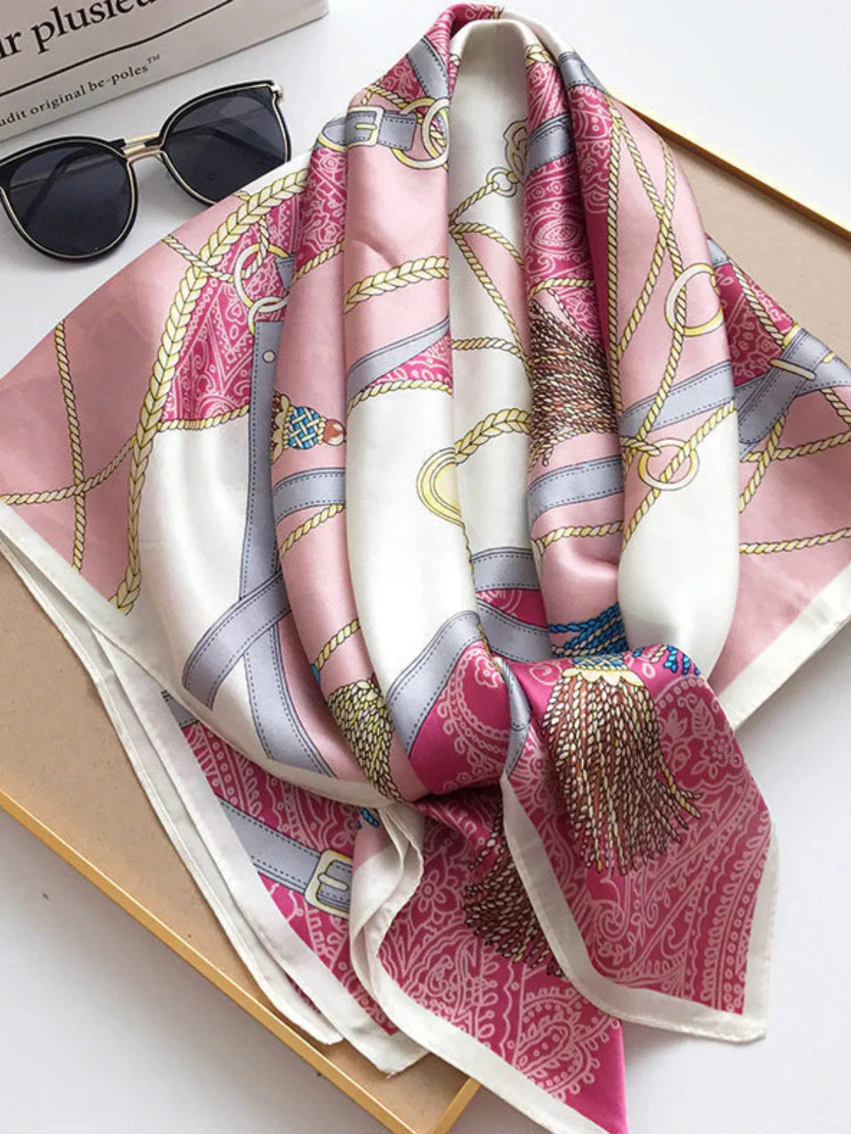 100% Mulberry Silk Printed Square Shawl Scarf 88*88cm - Image 35