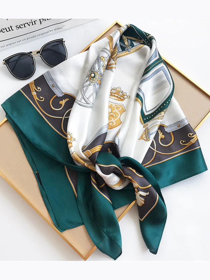 100% Mulberry Silk Printed Square Shawl Scarf 88*88cm - Image 49
