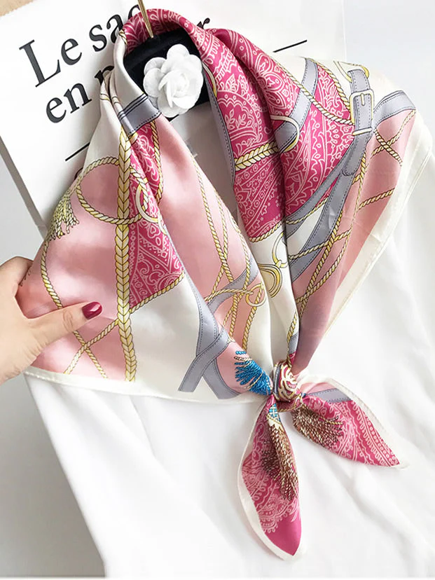 100% Mulberry Silk Printed Square Shawl Scarf 88*88cm - Image 12