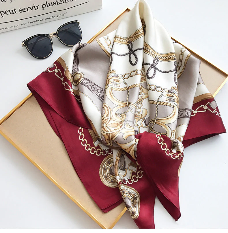 100% Mulberry Silk Printed Square Shawl Scarf 88*88cm - Image 22
