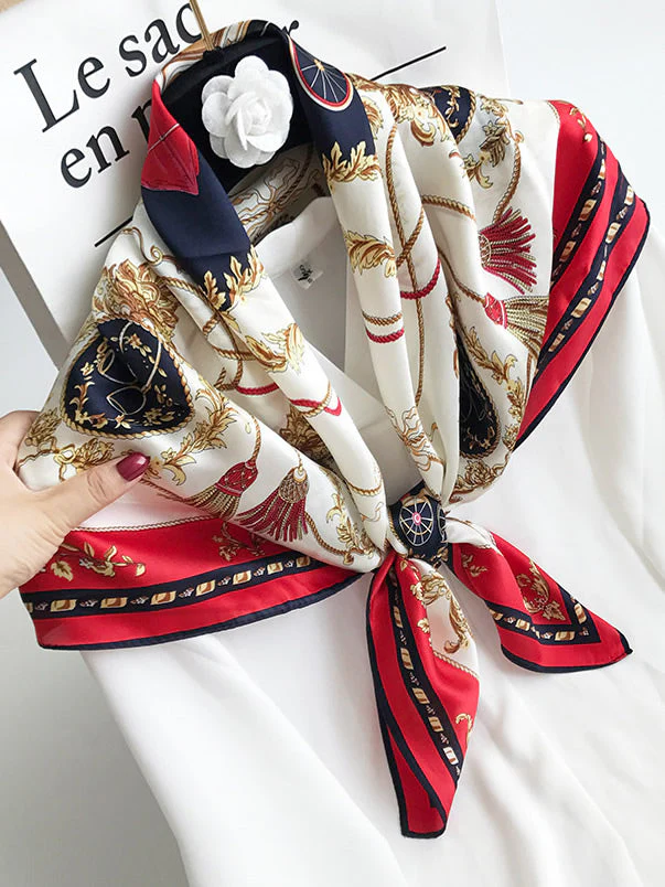 100% Mulberry Silk Printed Square Shawl Scarf 88*88cm - Image 41