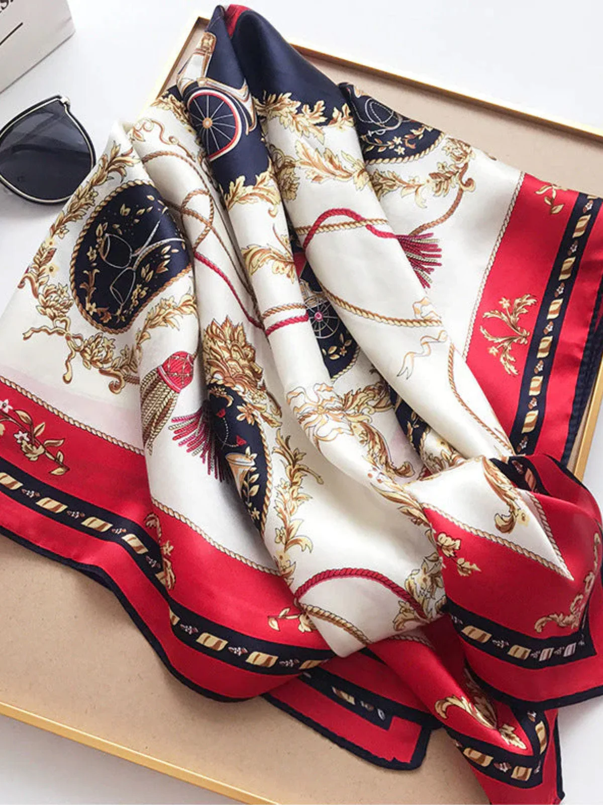 100% Mulberry Silk Printed Square Shawl Scarf 88*88cm - Image 42