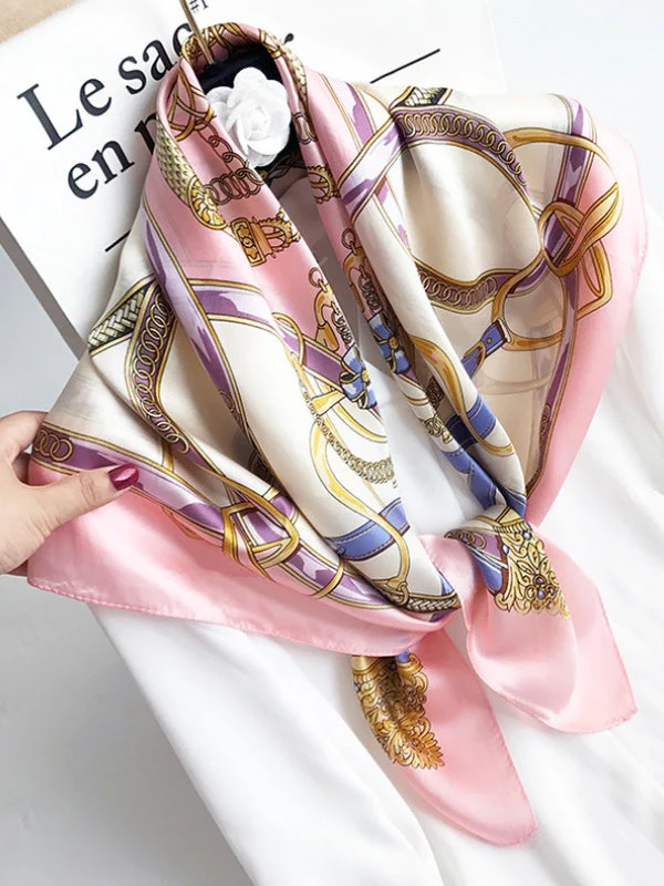 100% Mulberry Silk Printed Square Shawl Scarf 88*88cm - Image 8
