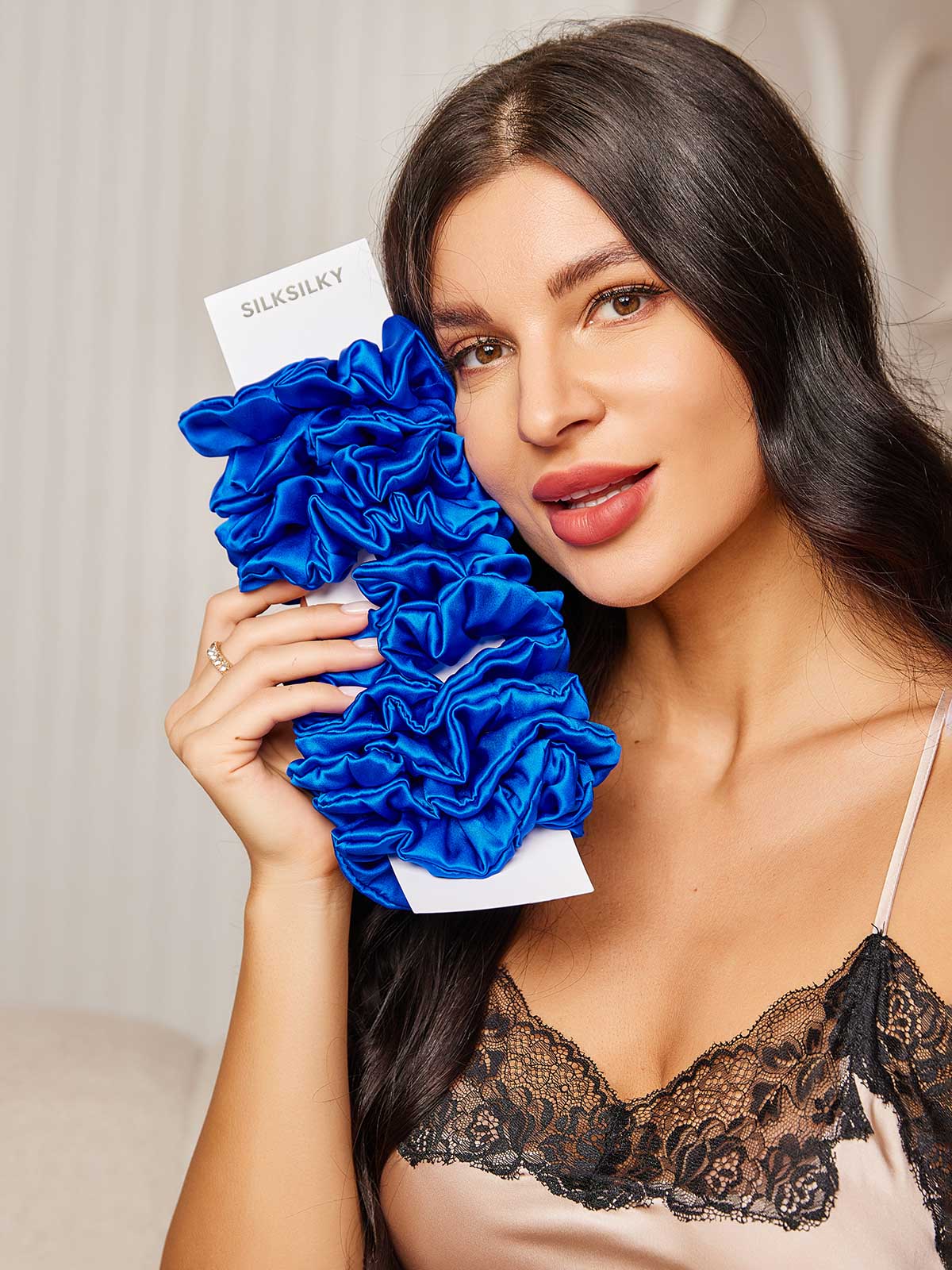 10Pcs Bundle Pure Silk Large Hair Scrunchies - 3.5cm - Image 17