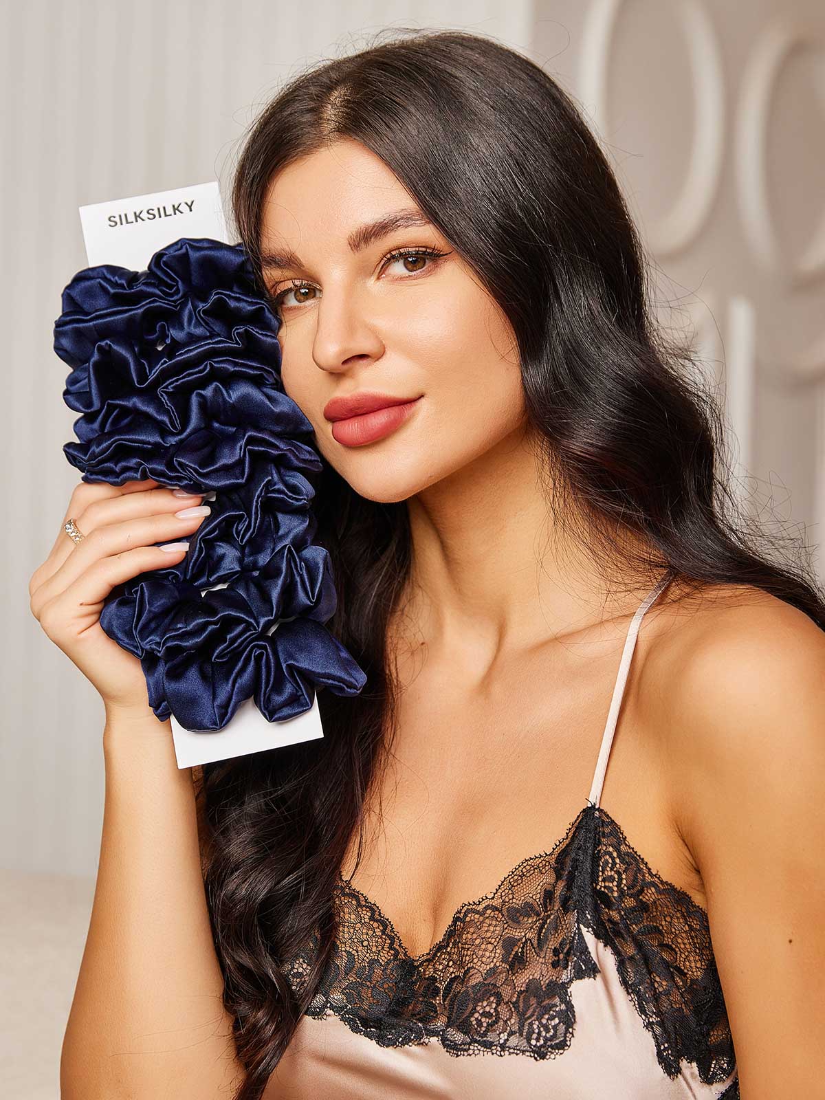 10Pcs Bundle Pure Silk Large Hair Scrunchies - 3.5cm - Image 20