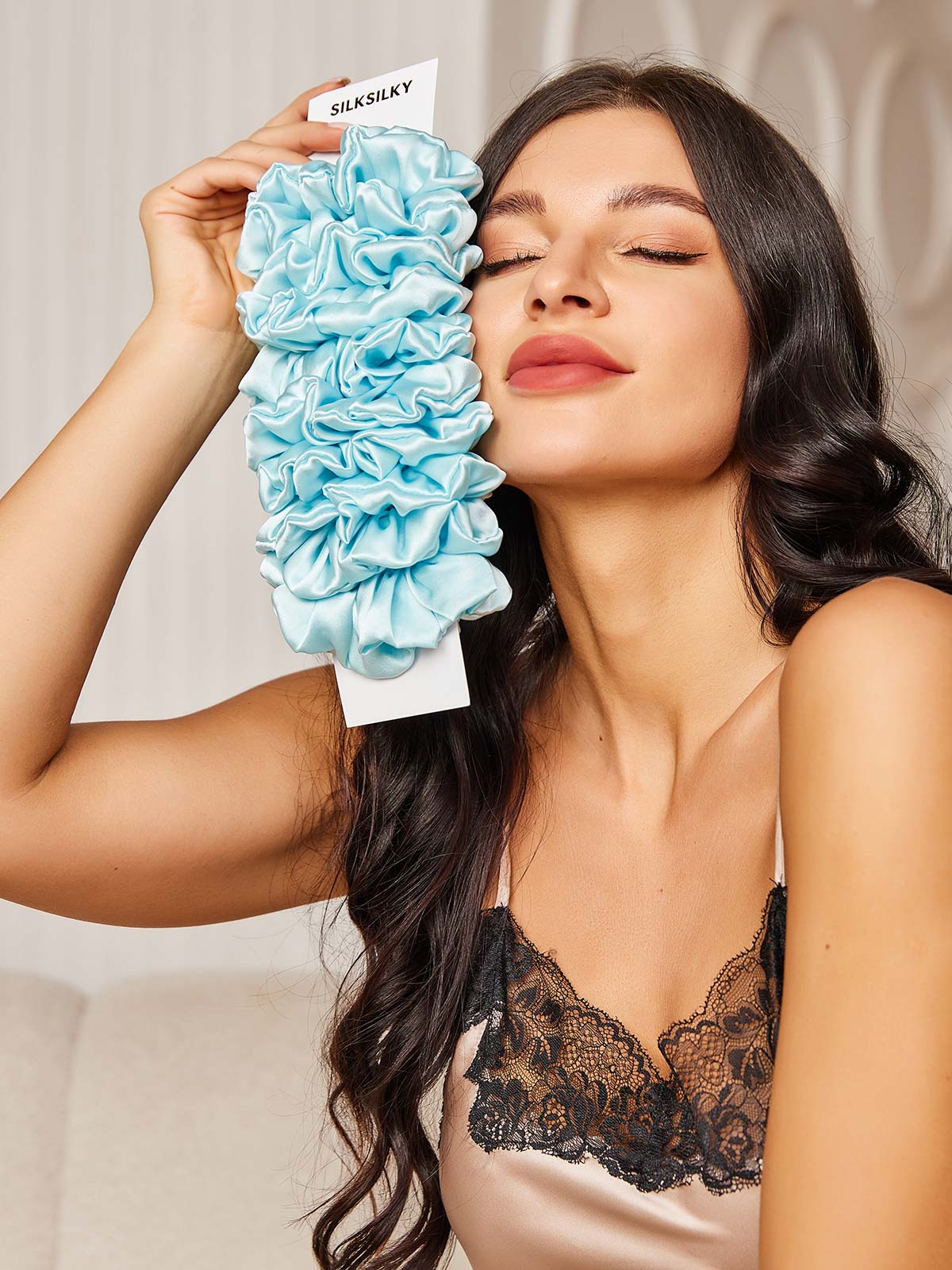 10Pcs Bundle Pure Silk Large Hair Scrunchies - 3.5cm - Image 29