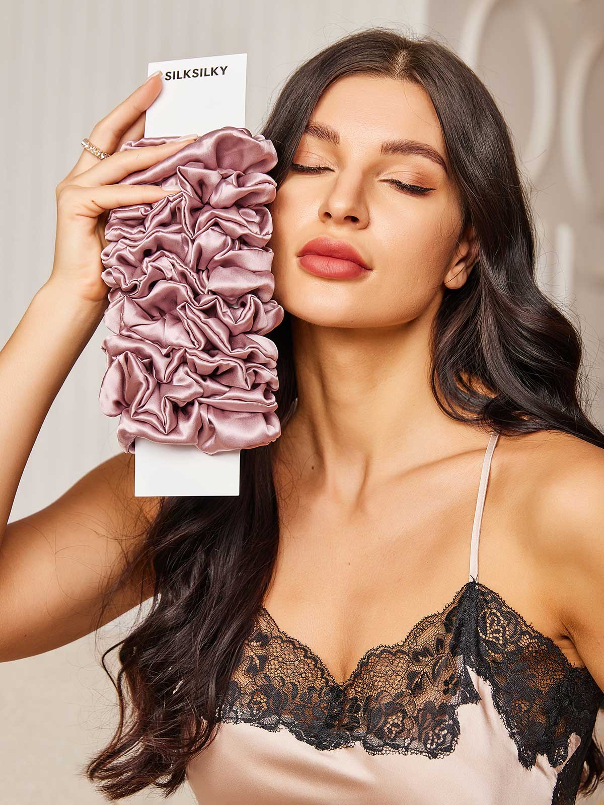 10Pcs Bundle Pure Silk Large Hair Scrunchies - 3.5cm - Image 37