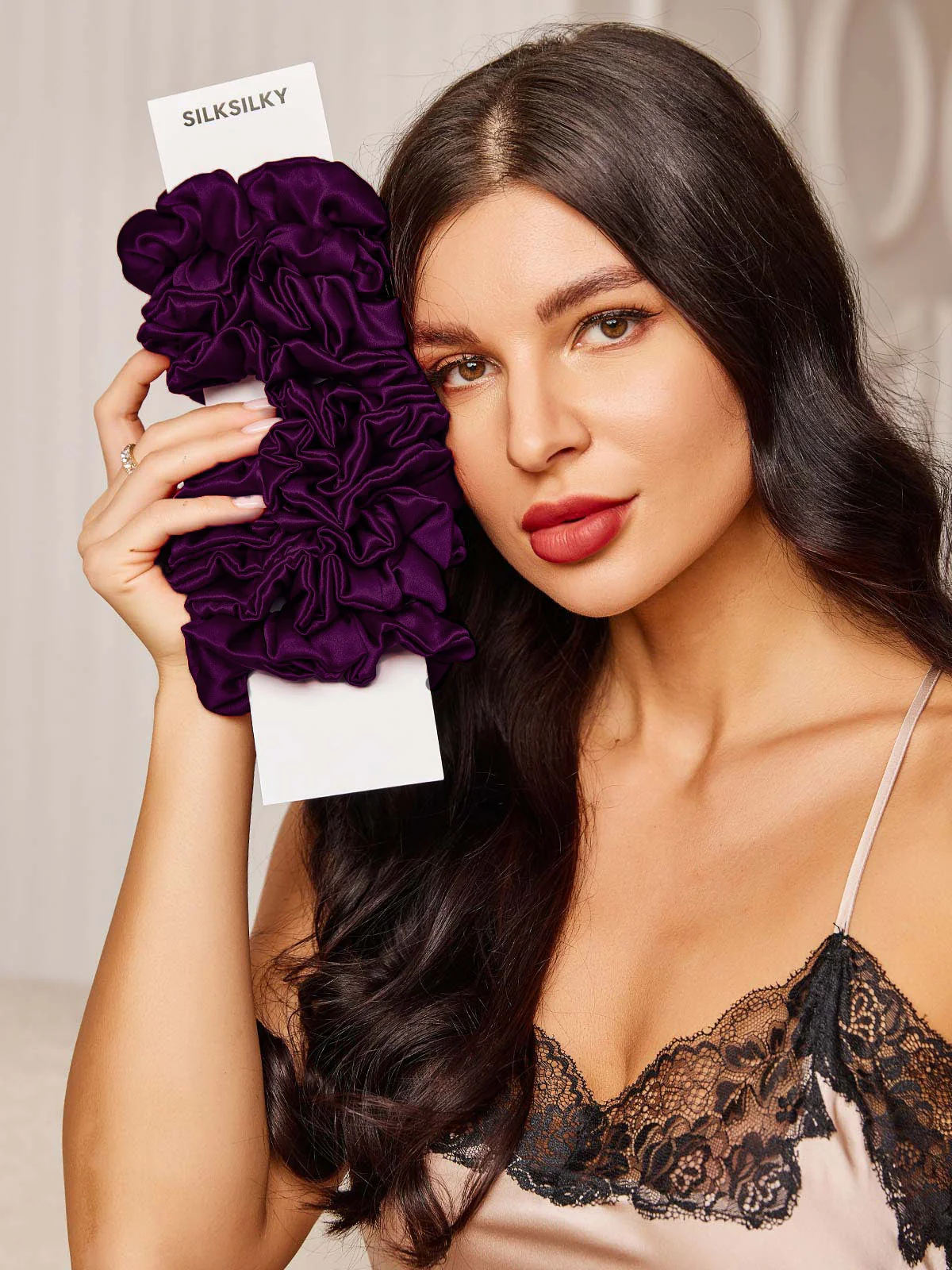 10Pcs Bundle Pure Silk Classic Hair Scrunchies - 2cm - Image 12