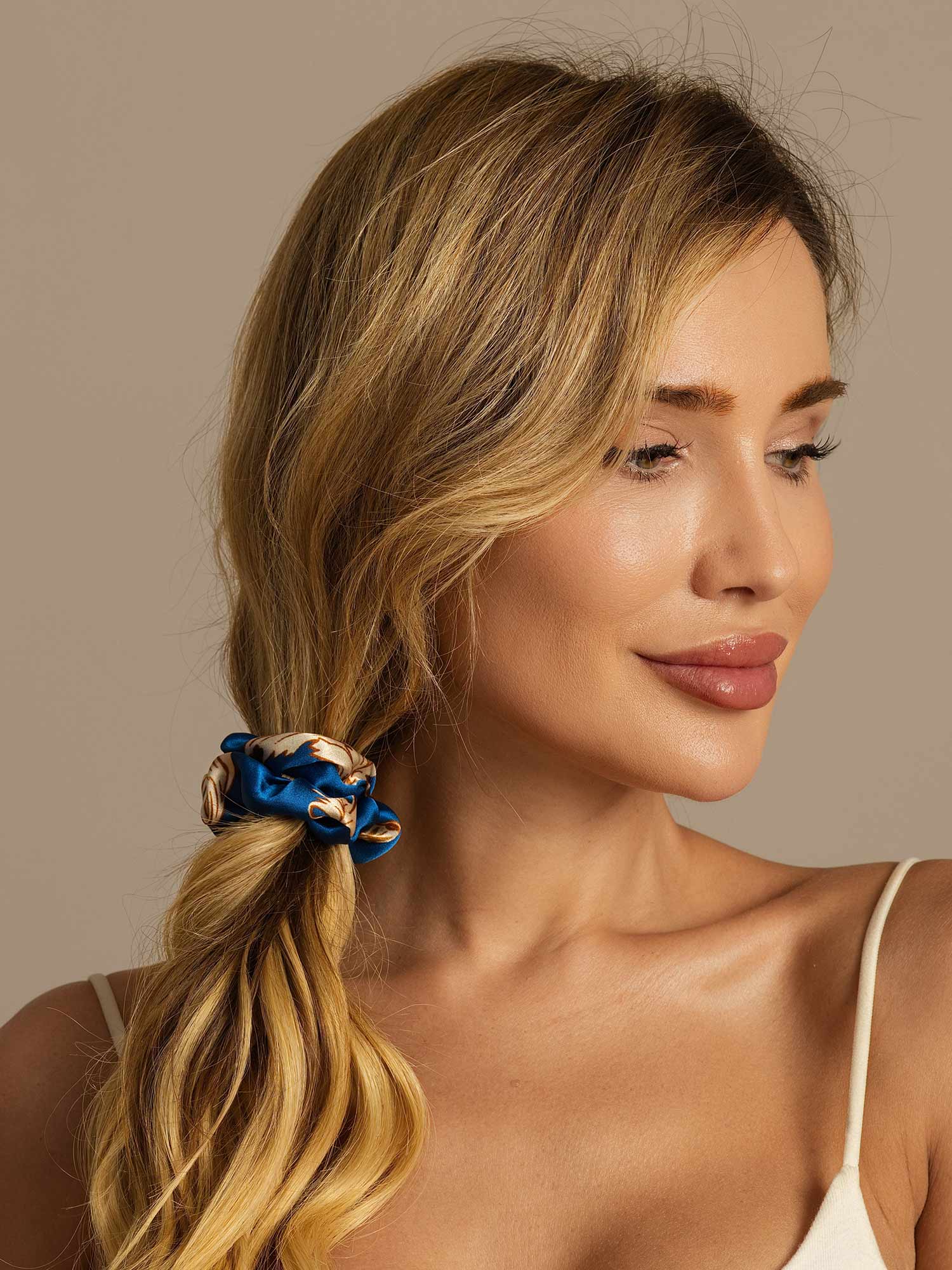 10Pcs Bundle Pure Silk Classic Hair Scrunchies - 2cm - Image 14