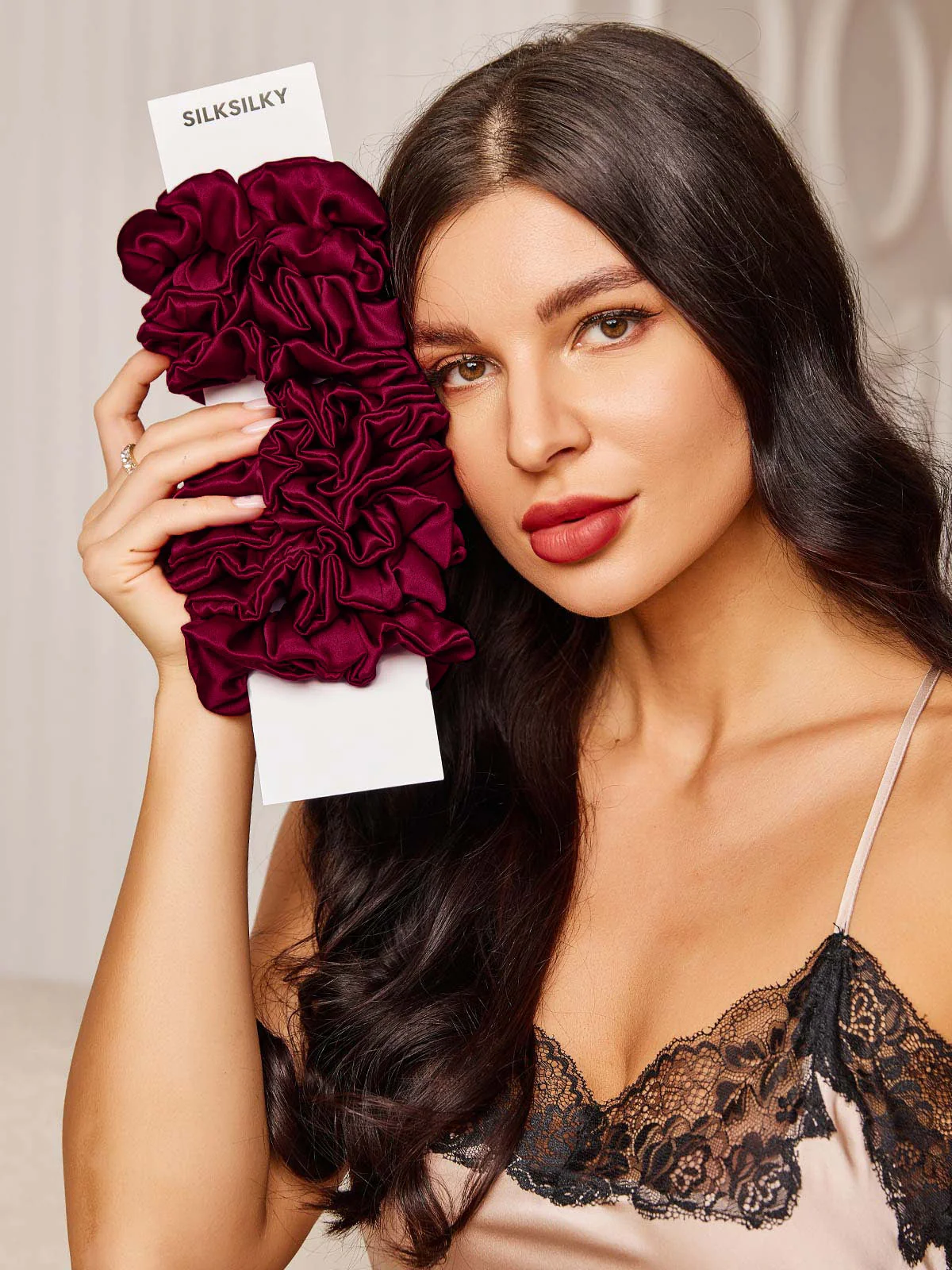 10Pcs Bundle Pure Silk Classic Hair Scrunchies - 2cm - Image 30
