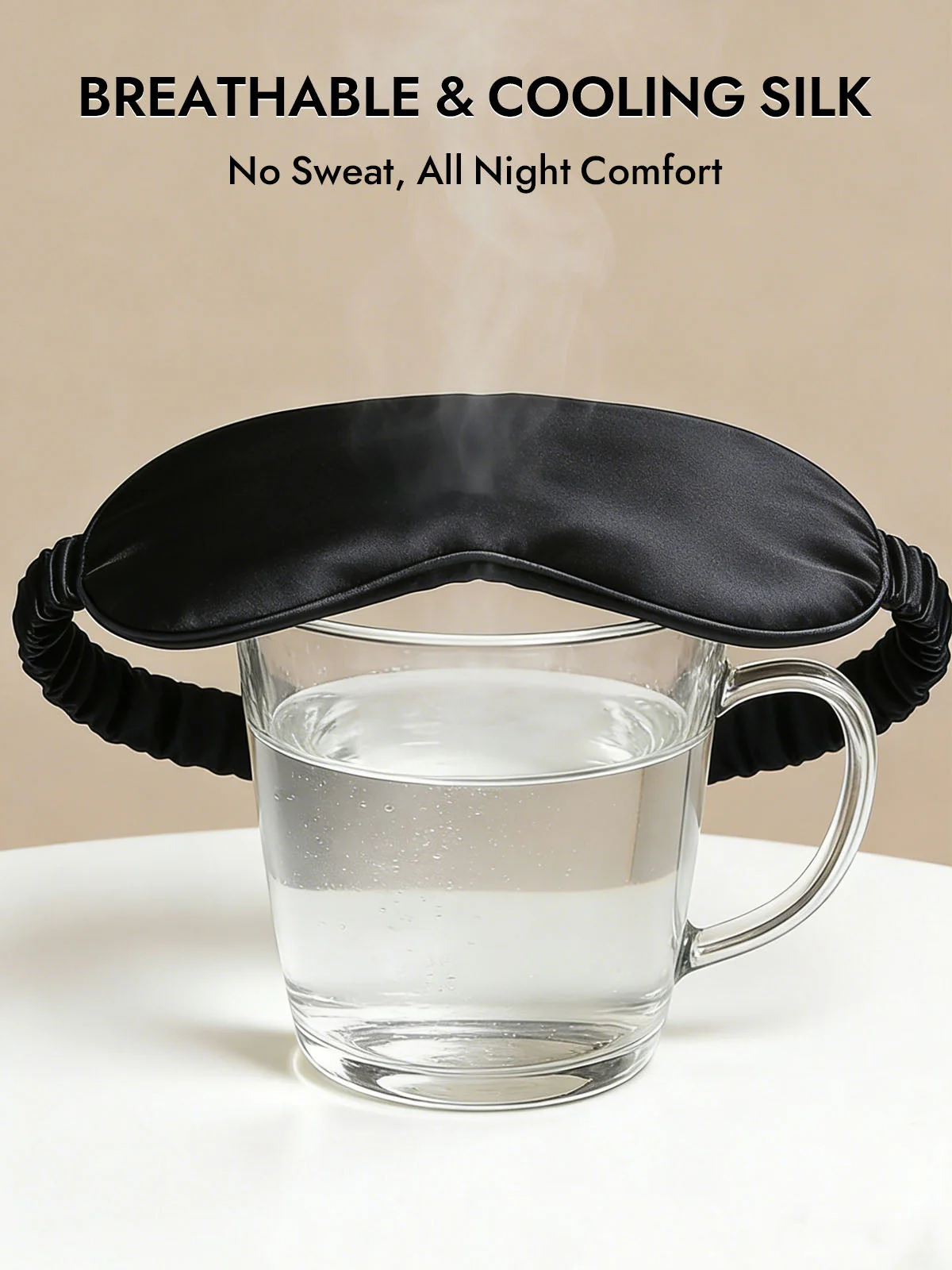 19 Momme Pure Silk Sleep Eye Mask with Elastic Band - Image 11