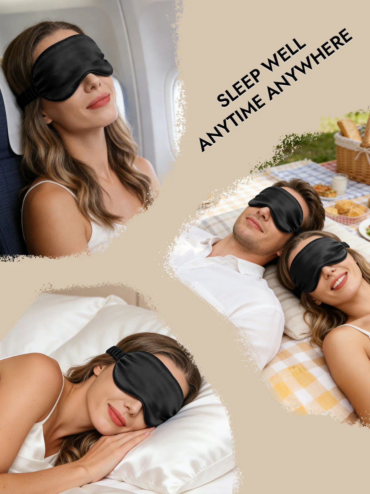 19 Momme Pure Silk Sleep Eye Mask with Elastic Band - Image 14