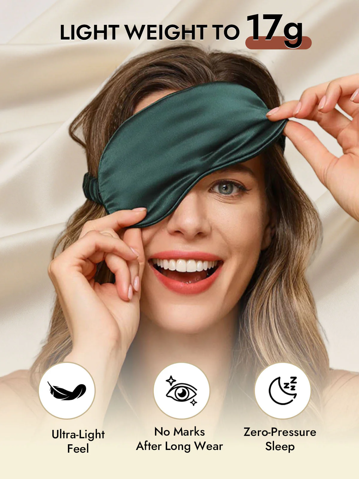 19 Momme Pure Silk Sleep Eye Mask with Elastic Band - Image 19