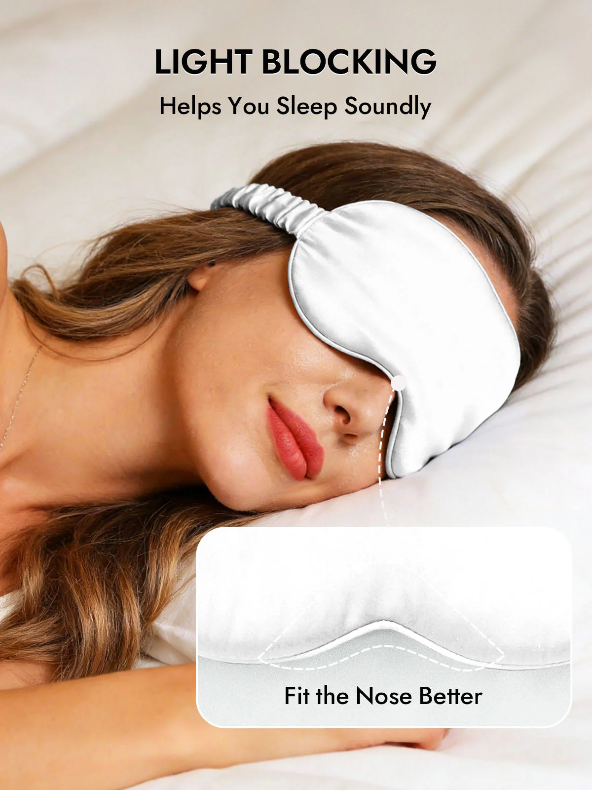 19 Momme Pure Silk Sleep Eye Mask with Elastic Band - Image 24