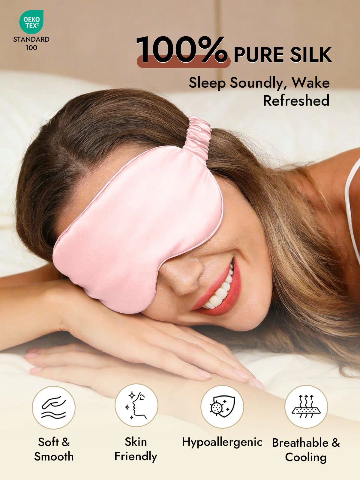 19 Momme Pure Silk Sleep Eye Mask with Elastic Band - Image 30