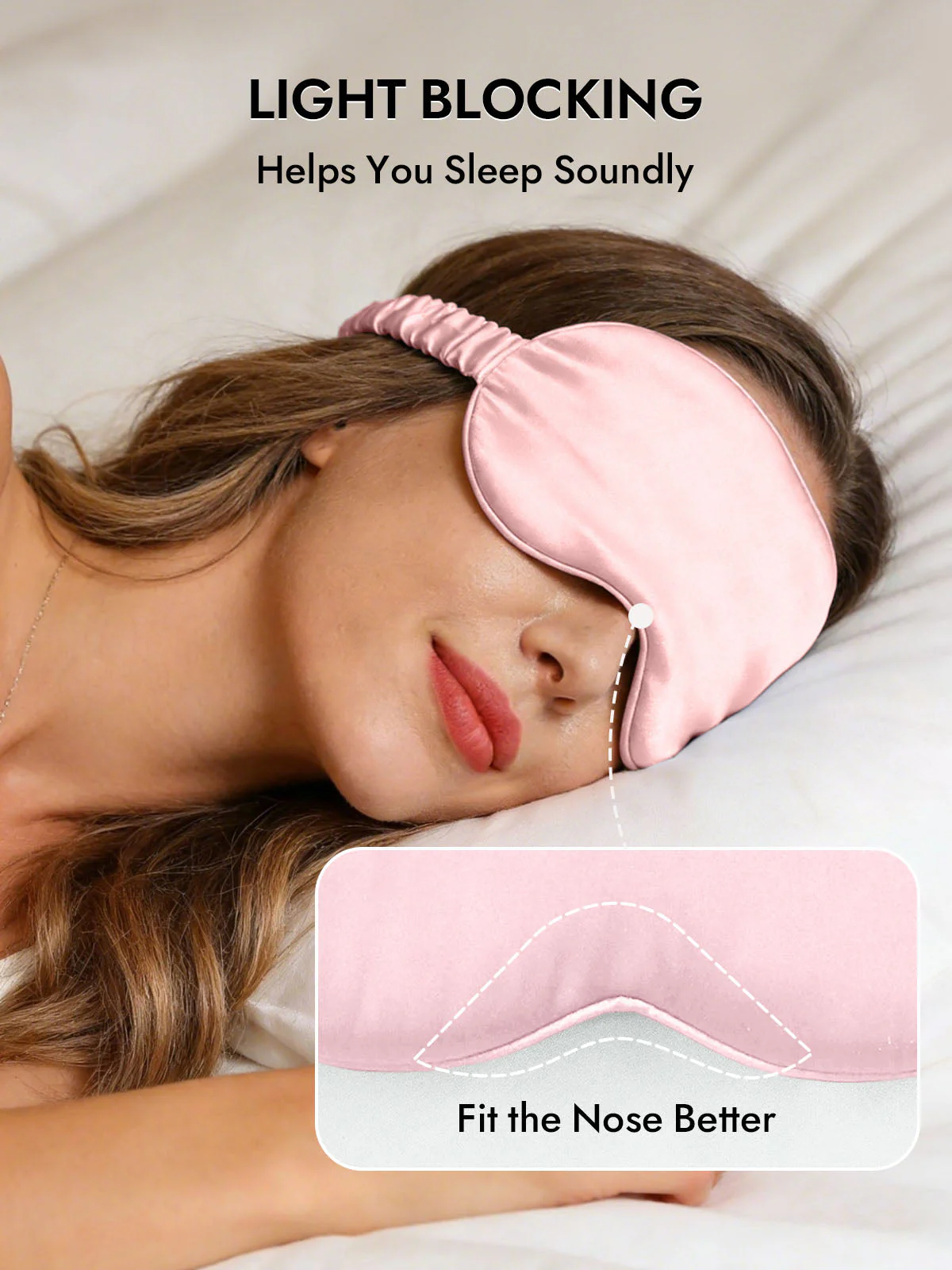 19 Momme Pure Silk Sleep Eye Mask with Elastic Band - Image 31