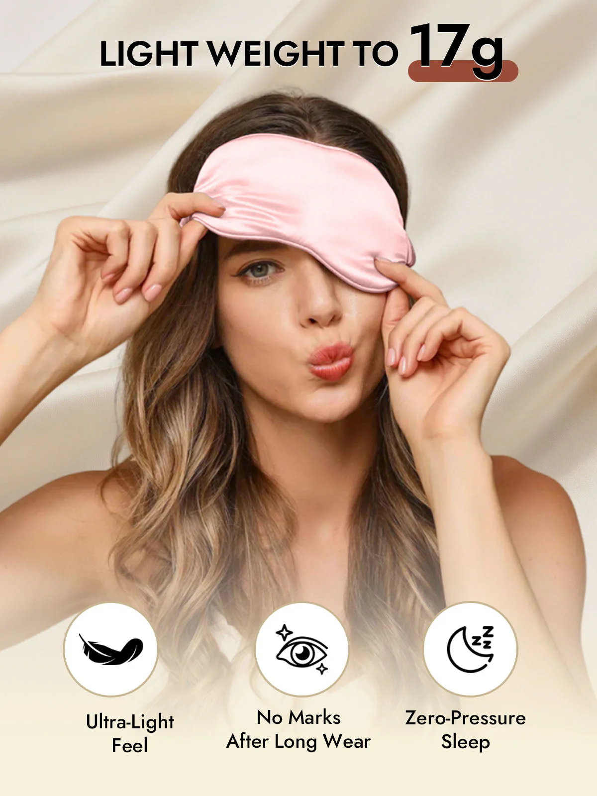 19 Momme Pure Silk Sleep Eye Mask with Elastic Band - Image 33