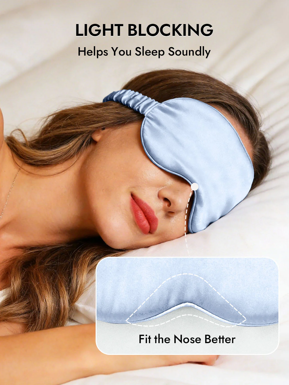 19 Momme Pure Silk Sleep Eye Mask with Elastic Band - Image 38