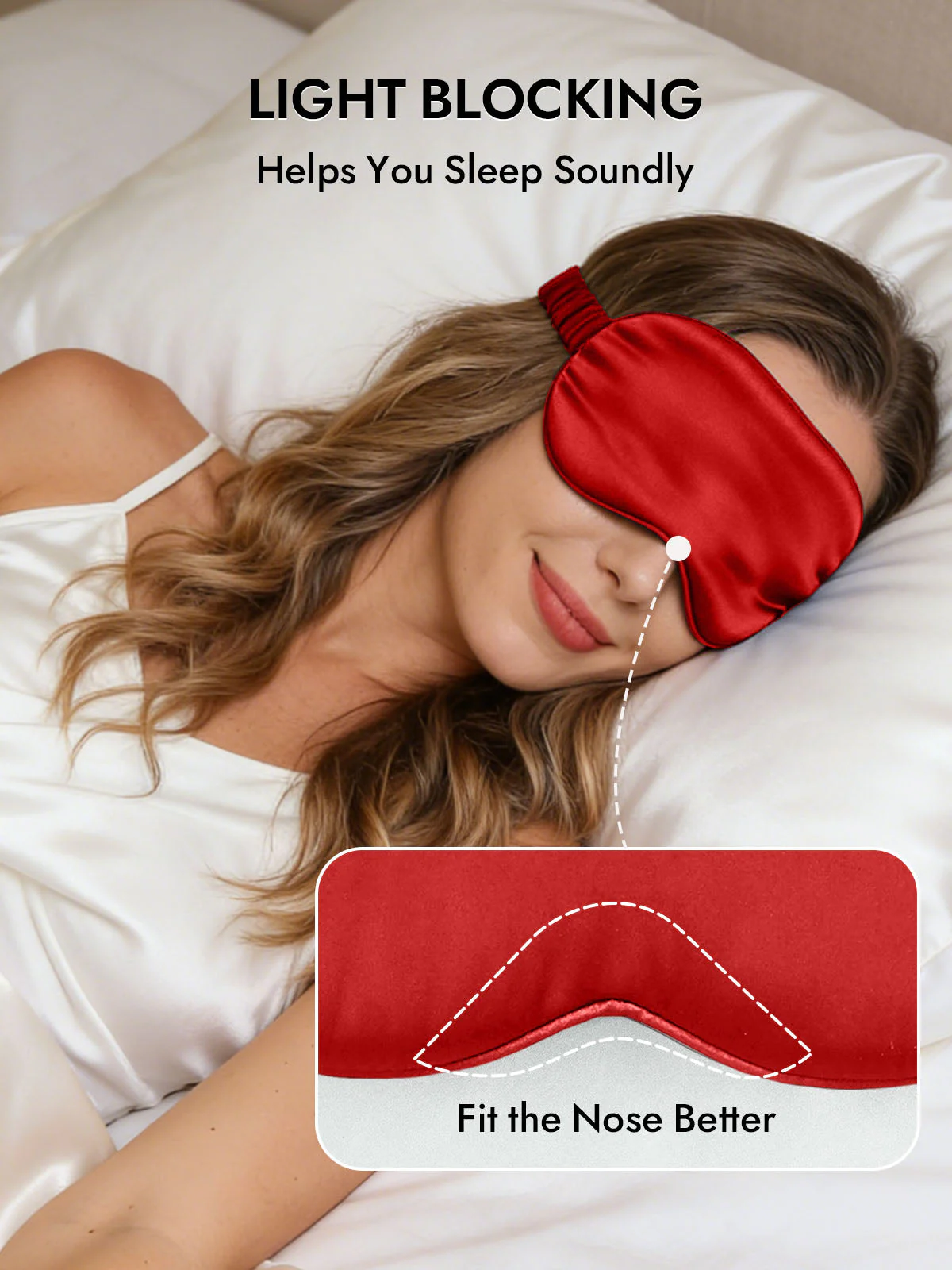 19 Momme Pure Silk Sleep Eye Mask with Elastic Band - Image 45