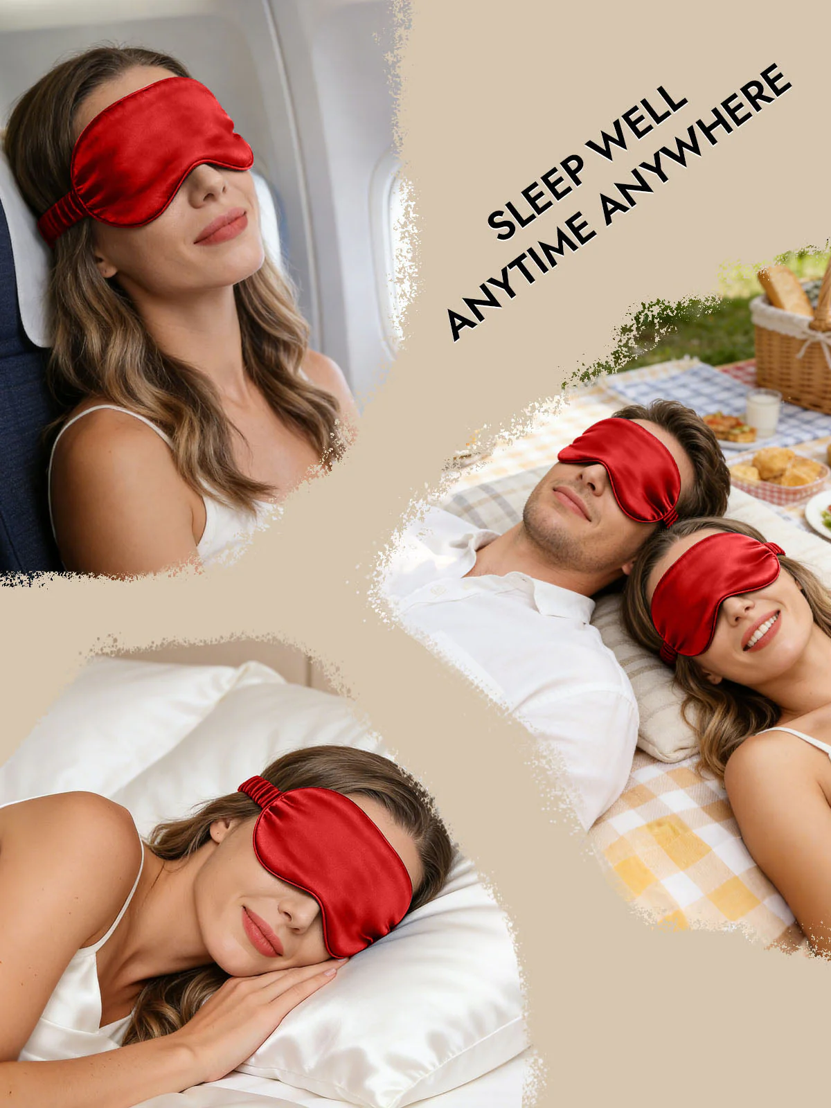 19 Momme Pure Silk Sleep Eye Mask with Elastic Band - Image 49