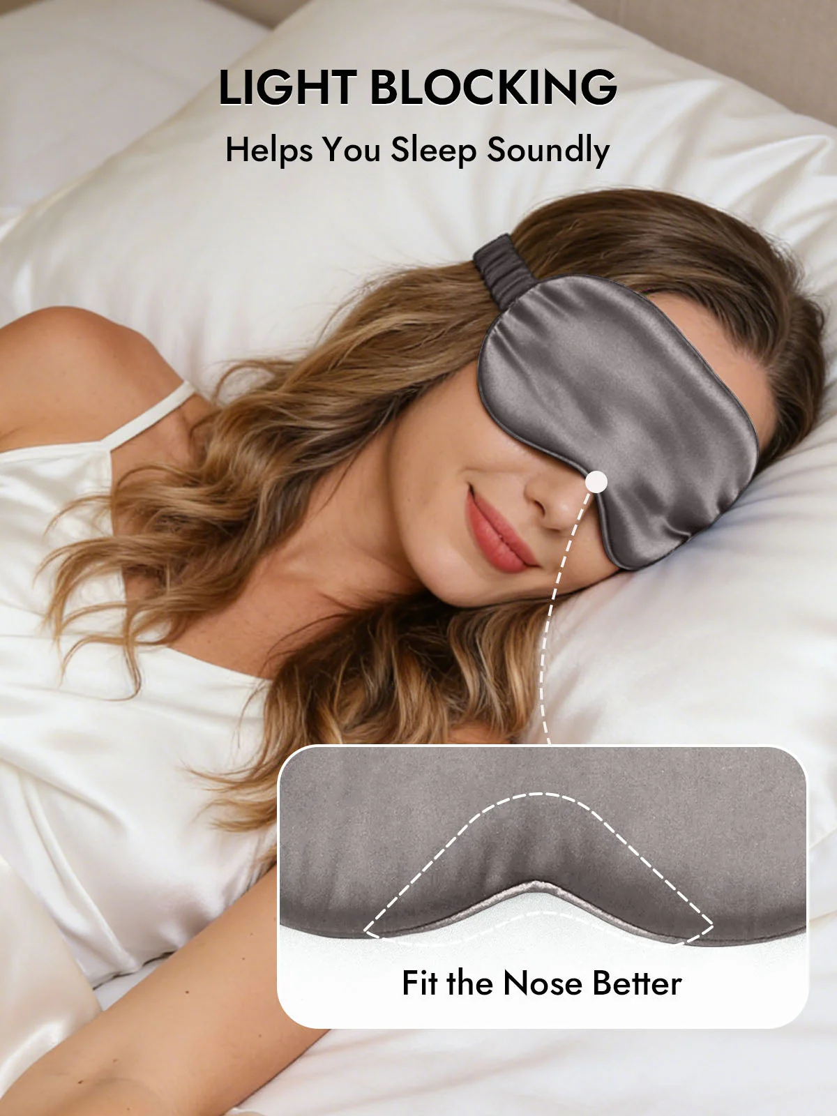 19 Momme Pure Silk Sleep Eye Mask with Elastic Band - Image 52