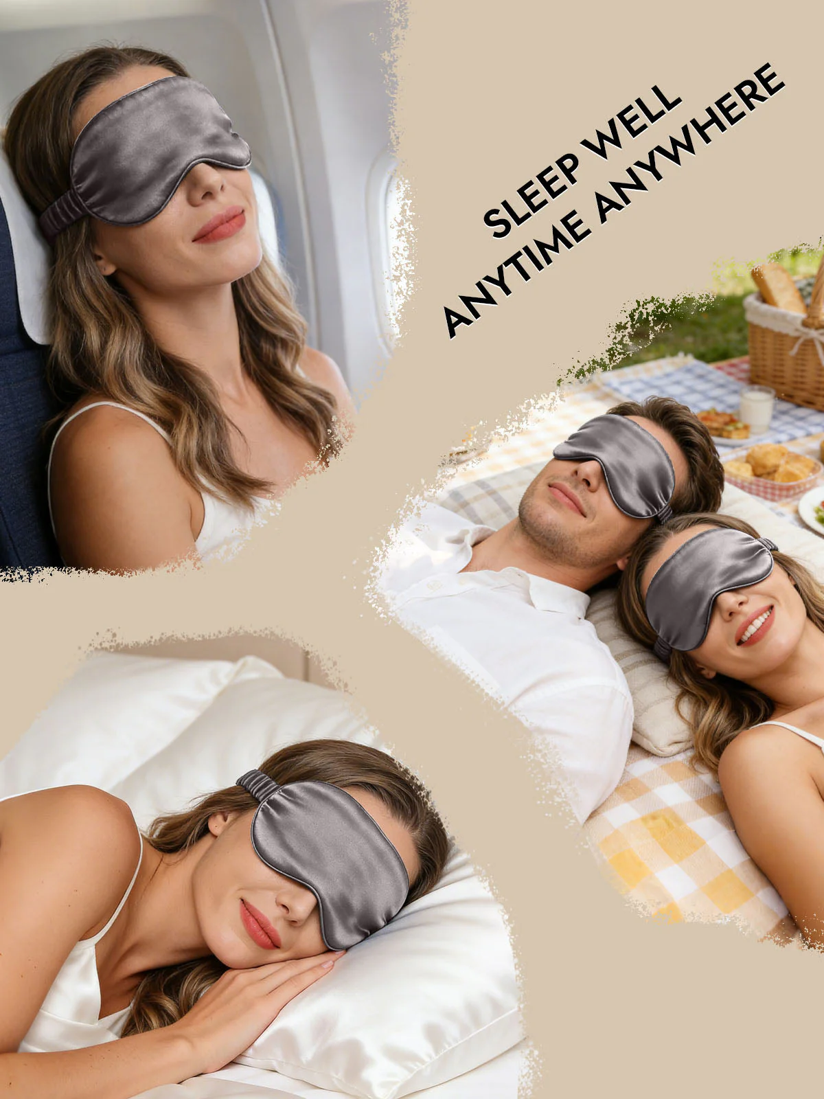 19 Momme Pure Silk Sleep Eye Mask with Elastic Band - Image 56