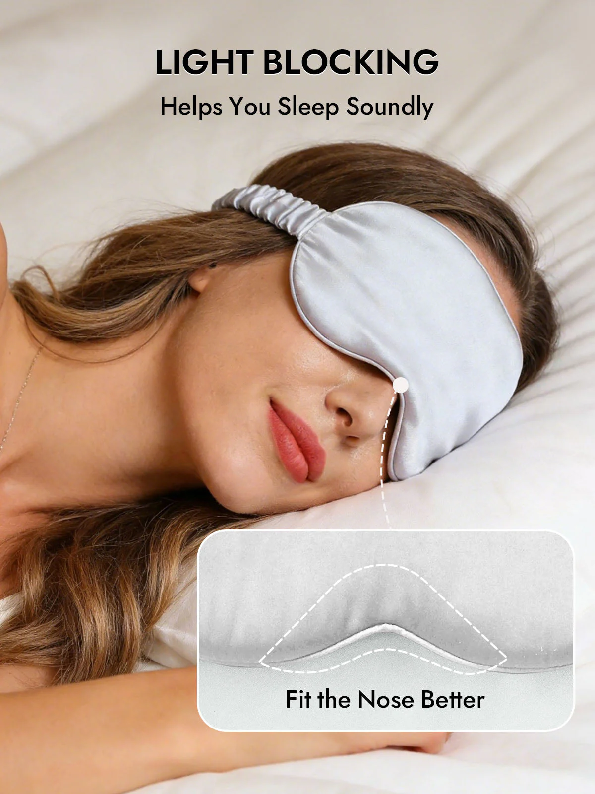 19 Momme Pure Silk Sleep Eye Mask with Elastic Band - Image 59