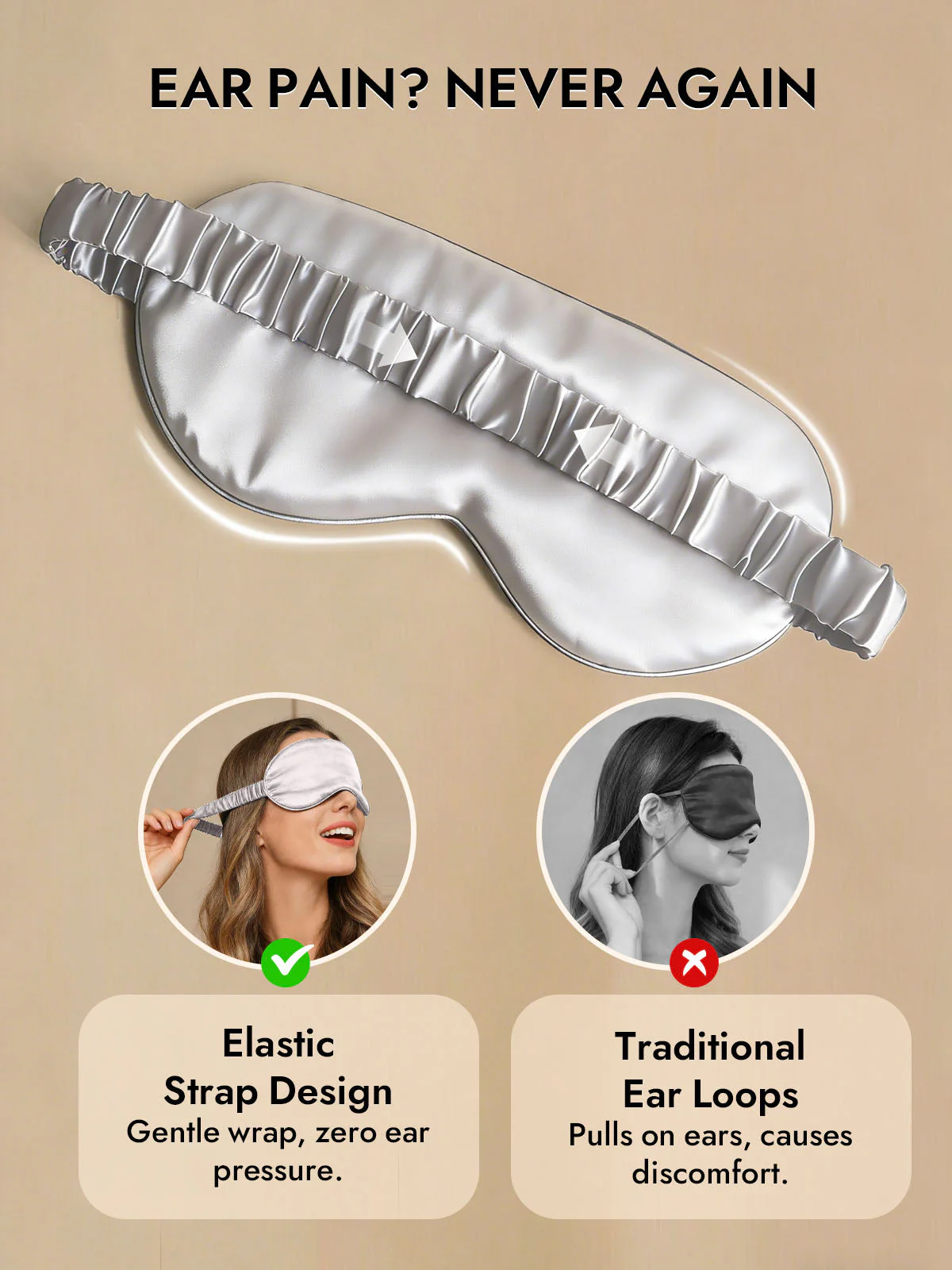 19 Momme Pure Silk Sleep Eye Mask with Elastic Band - Image 62