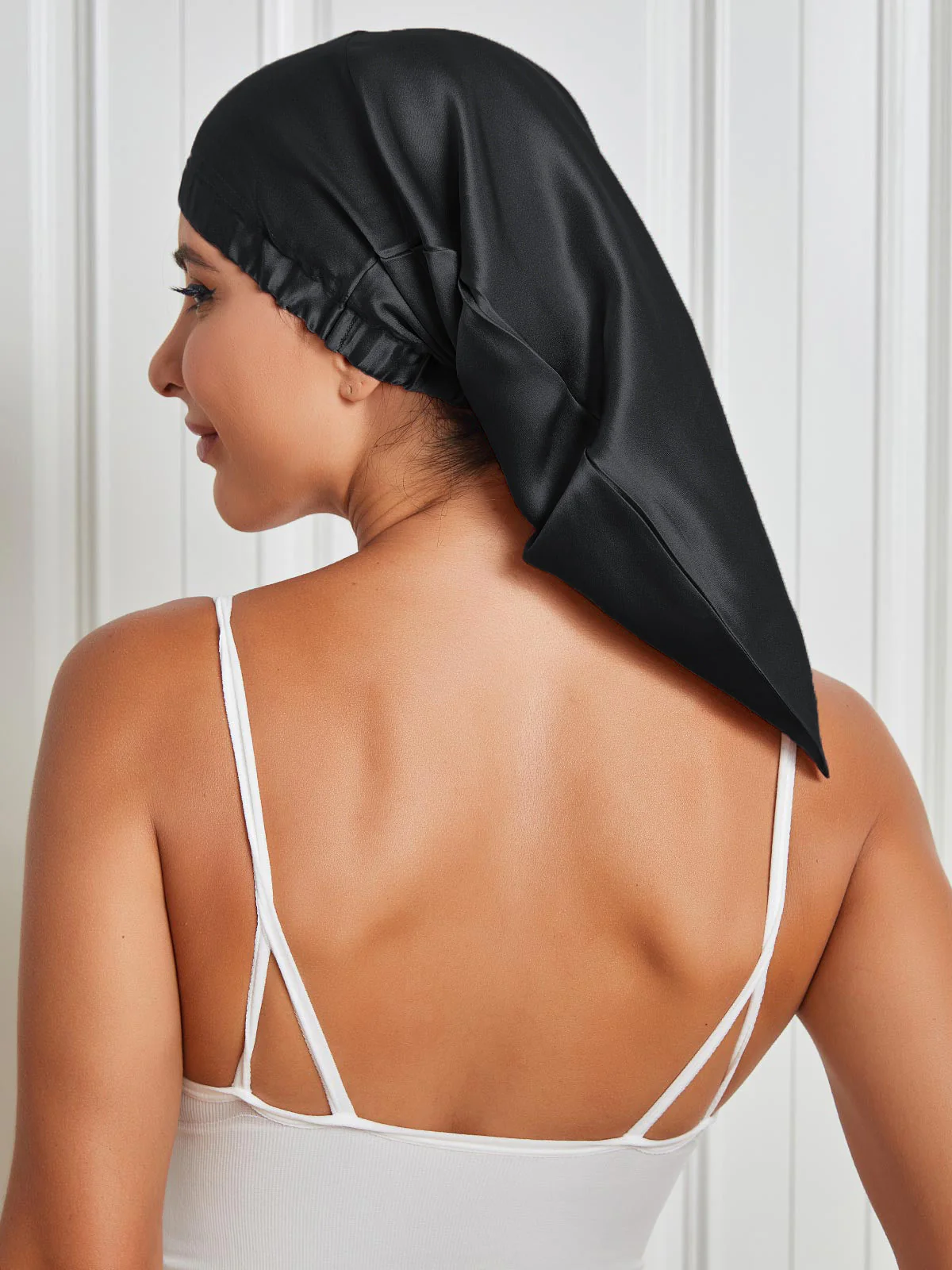 Pure Silk Elasticated Bonnet - Image 5