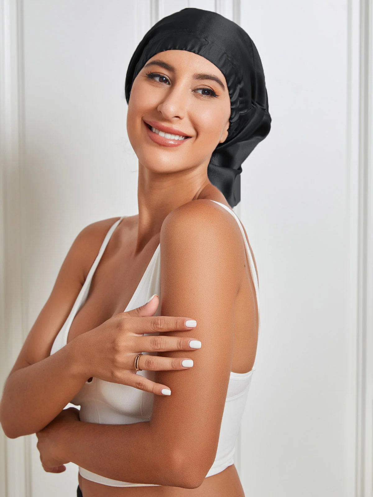 Pure Silk Elasticated Bonnet - Image 7