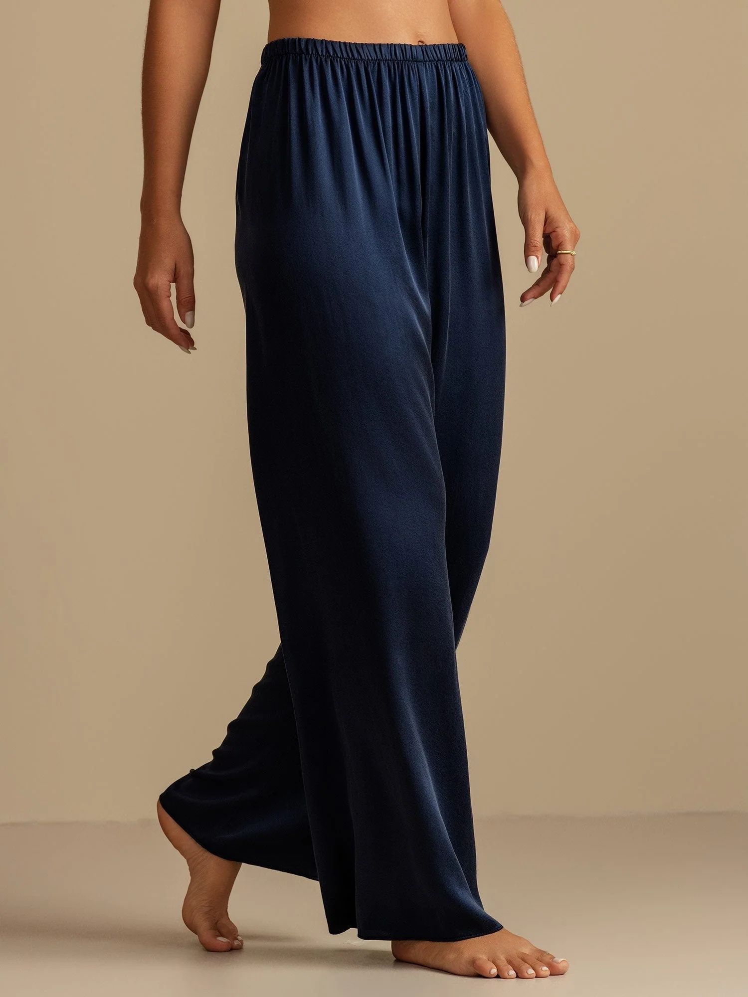 19Momme Washable Silk Wide Leg Women's Sleep Pants with Elastic Waist - Image 10