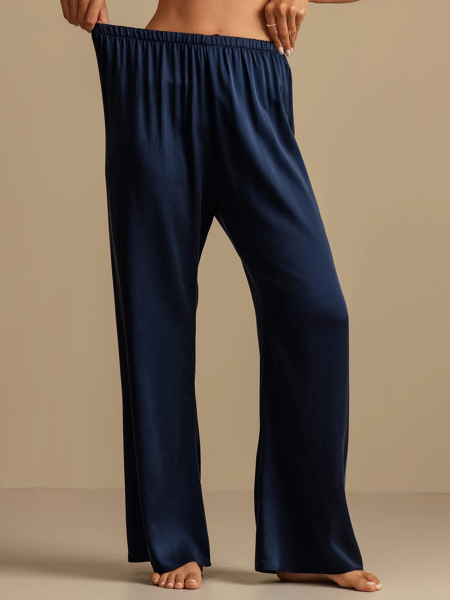 19Momme Washable Silk Wide Leg Women's Sleep Pants with Elastic Waist - Image 12