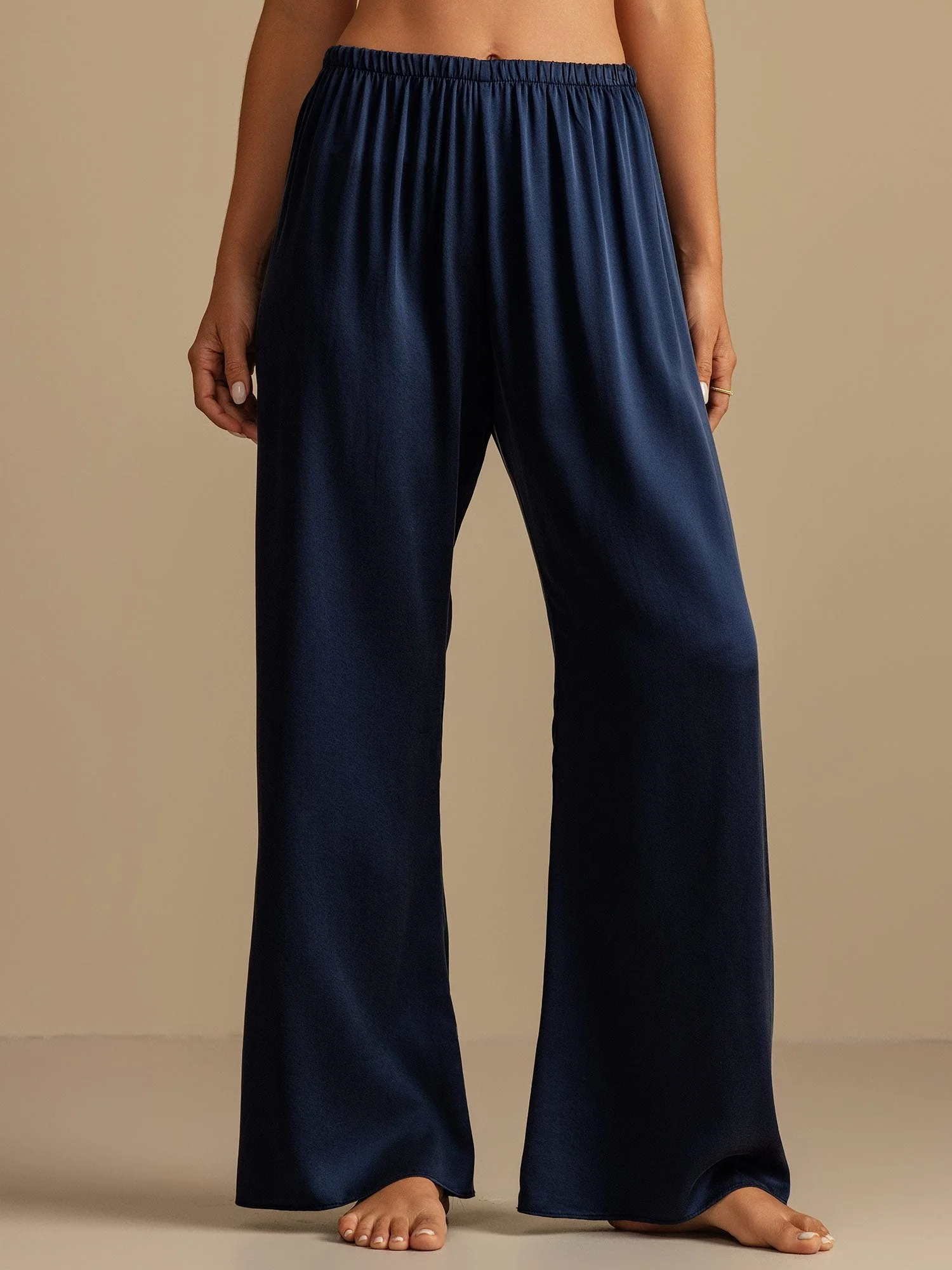 19Momme Washable Silk Wide Leg Women's Sleep Pants with Elastic Waist - Image 13