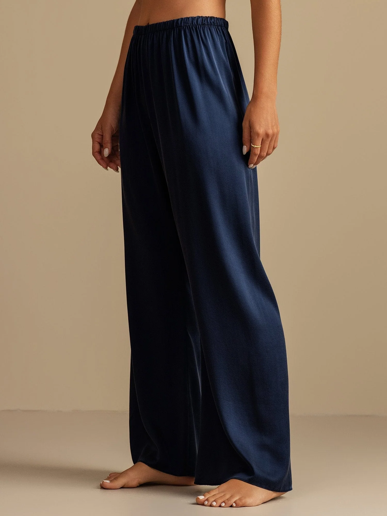 19Momme Washable Silk Wide Leg Women's Sleep Pants with Elastic Waist - Image 14
