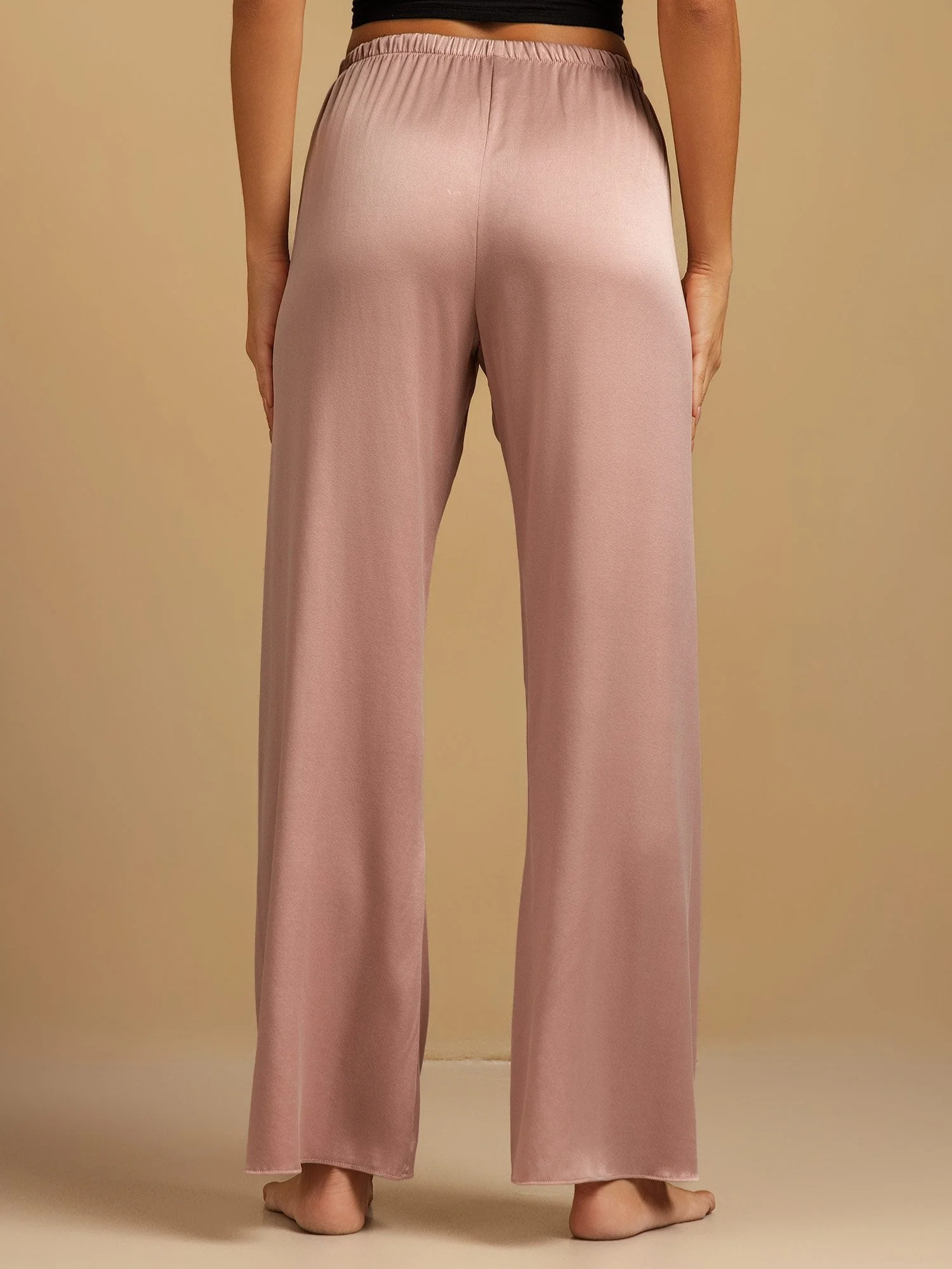 19Momme Washable Silk Wide Leg Women's Sleep Pants with Elastic Waist - Image 17