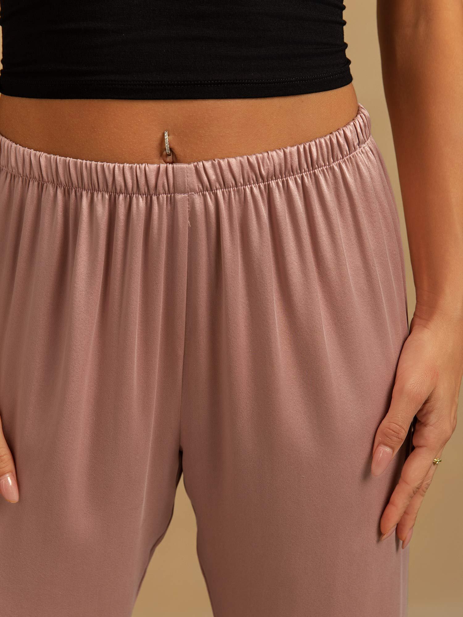 19Momme Washable Silk Wide Leg Women's Sleep Pants with Elastic Waist - Image 19