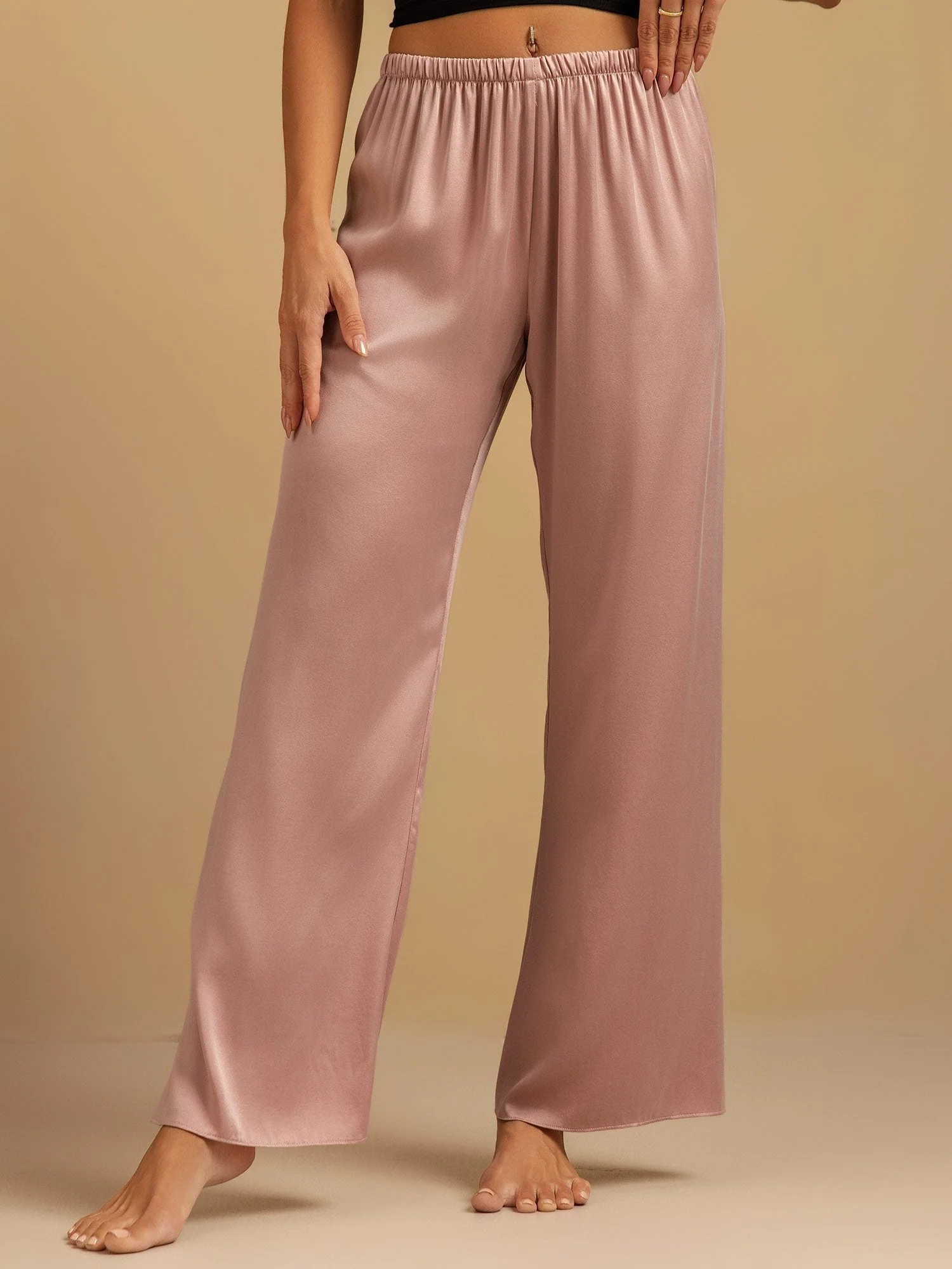 19Momme Washable Silk Wide Leg Women's Sleep Pants with Elastic Waist - Image 20