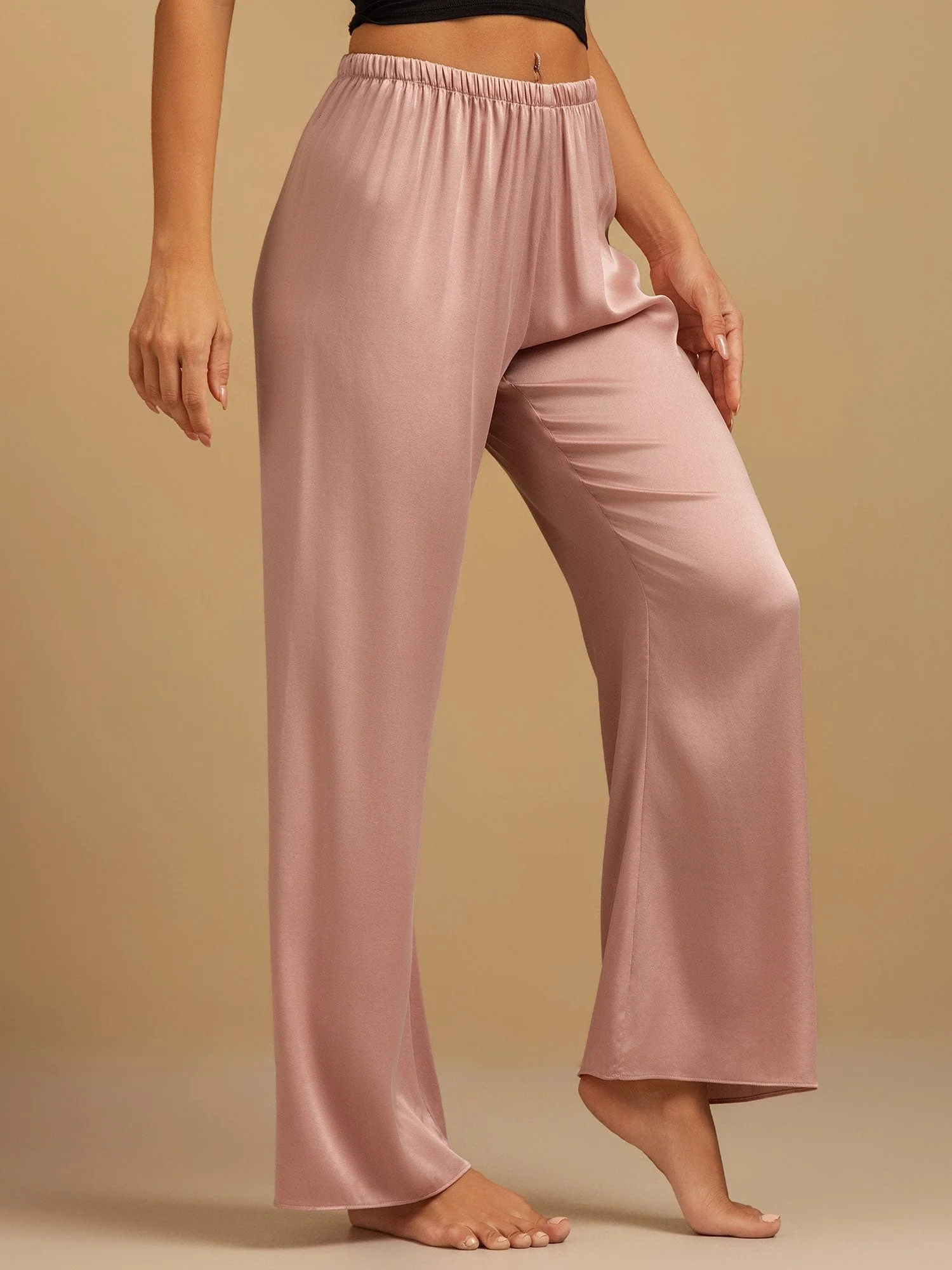 19Momme Washable Silk Wide Leg Women's Sleep Pants with Elastic Waist - Image 22
