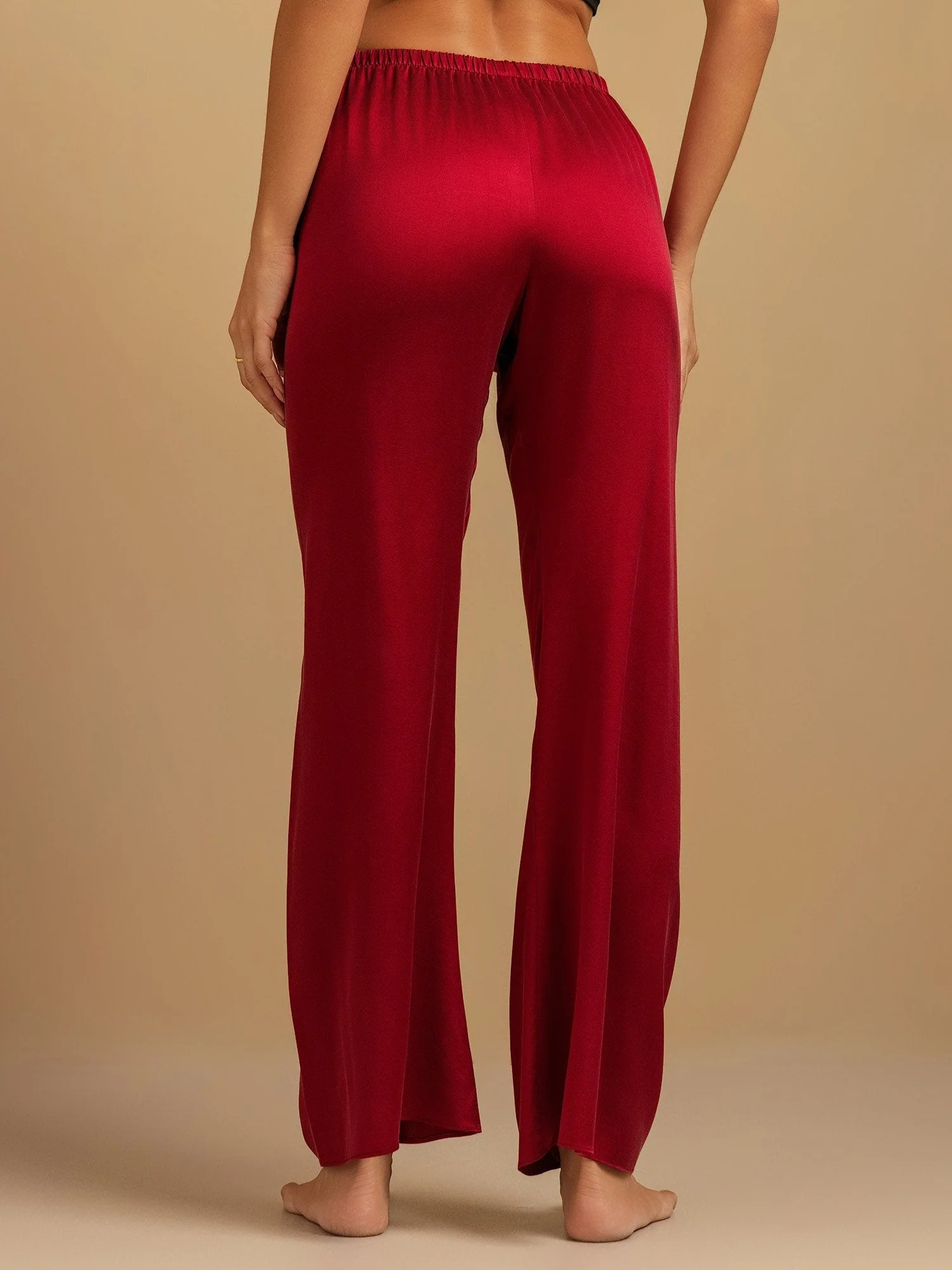 19Momme Washable Silk Wide Leg Women's Sleep Pants with Elastic Waist - Image 24