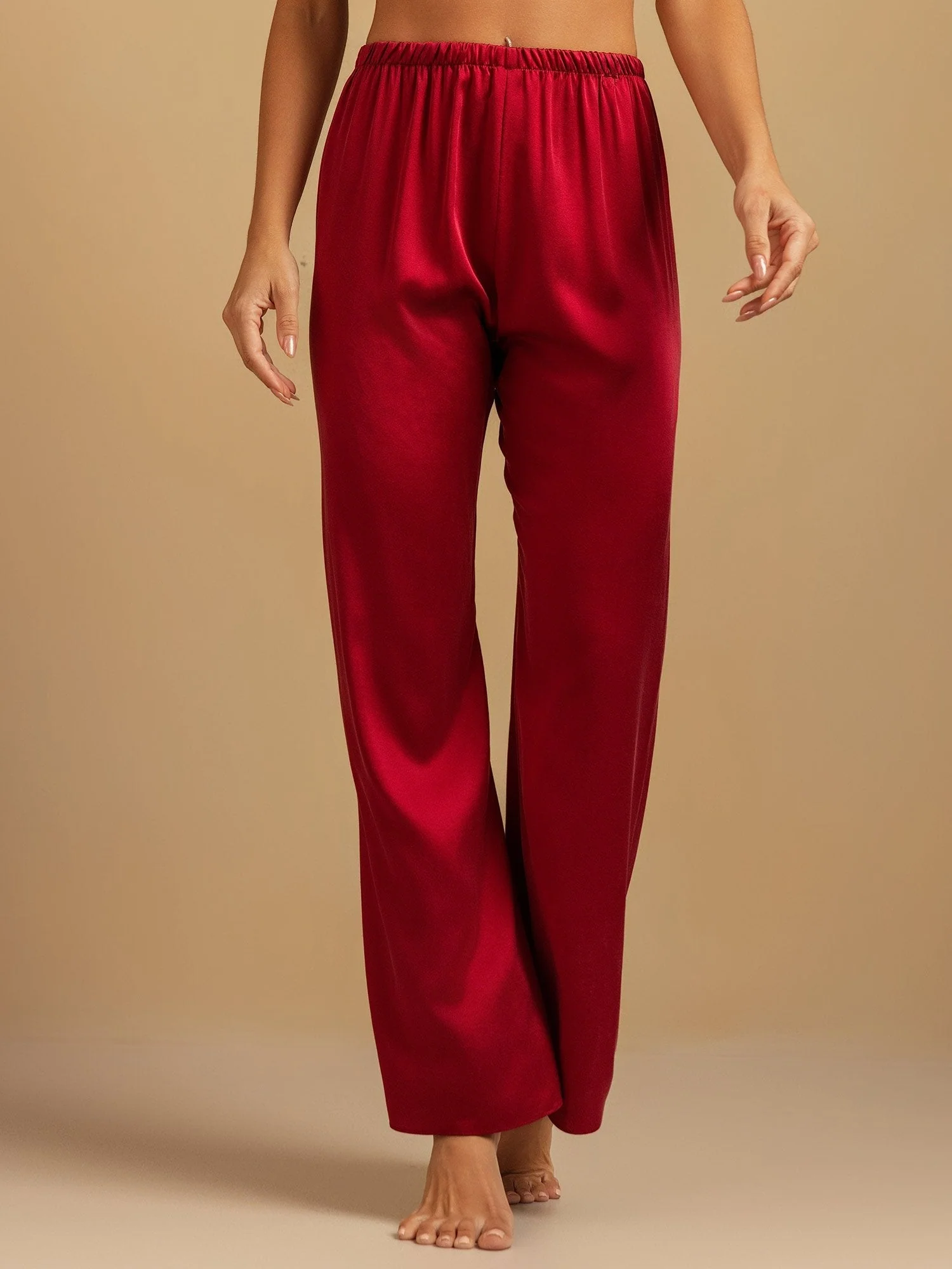 19Momme Washable Silk Wide Leg Women's Sleep Pants with Elastic Waist - Image 26