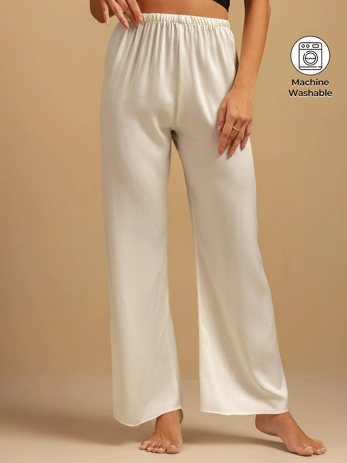 19Momme Washable Silk Wide Leg Women's Sleep Pants with Elastic Waist - Image 32
