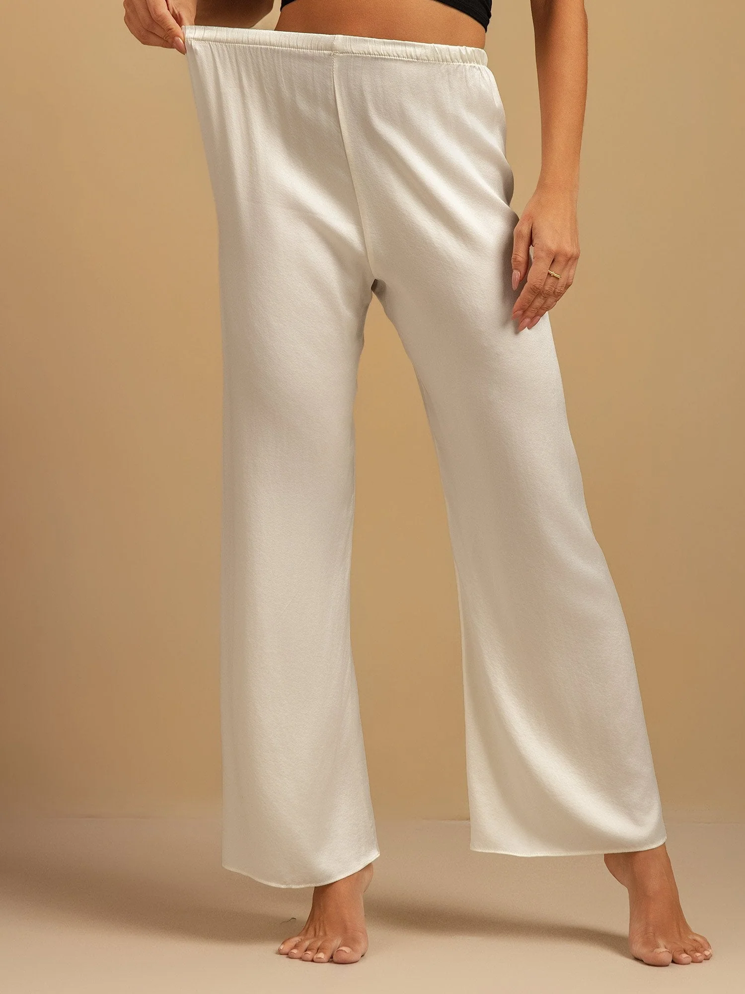 19Momme Washable Silk Wide Leg Women's Sleep Pants with Elastic Waist - Image 34