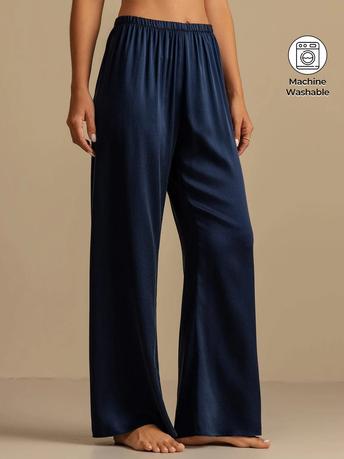 19Momme Washable Silk Wide Leg Women's Sleep Pants with Elastic Waist - Image 8
