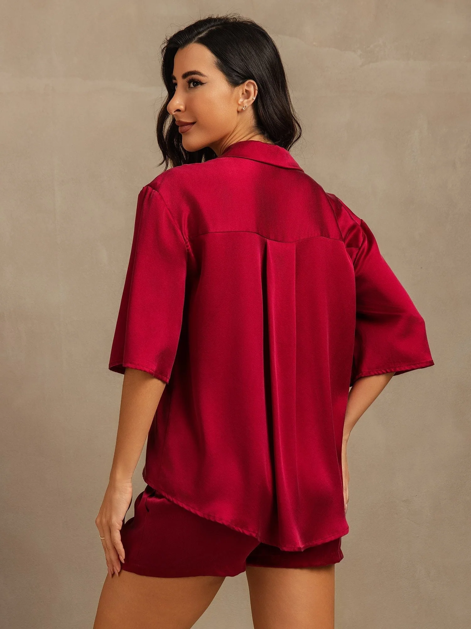 19Momme Women's Washable Silk Notch Collar Pyjamas Set with Side Pockets - Image 17